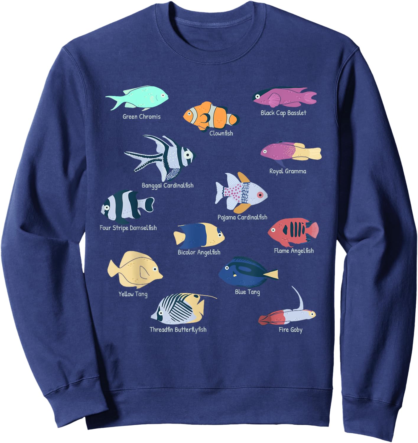 Coral Reefs Tropical Fishes In Reef Aquariums Fish Tank Sweatshirt - Sweatshirt | Navy