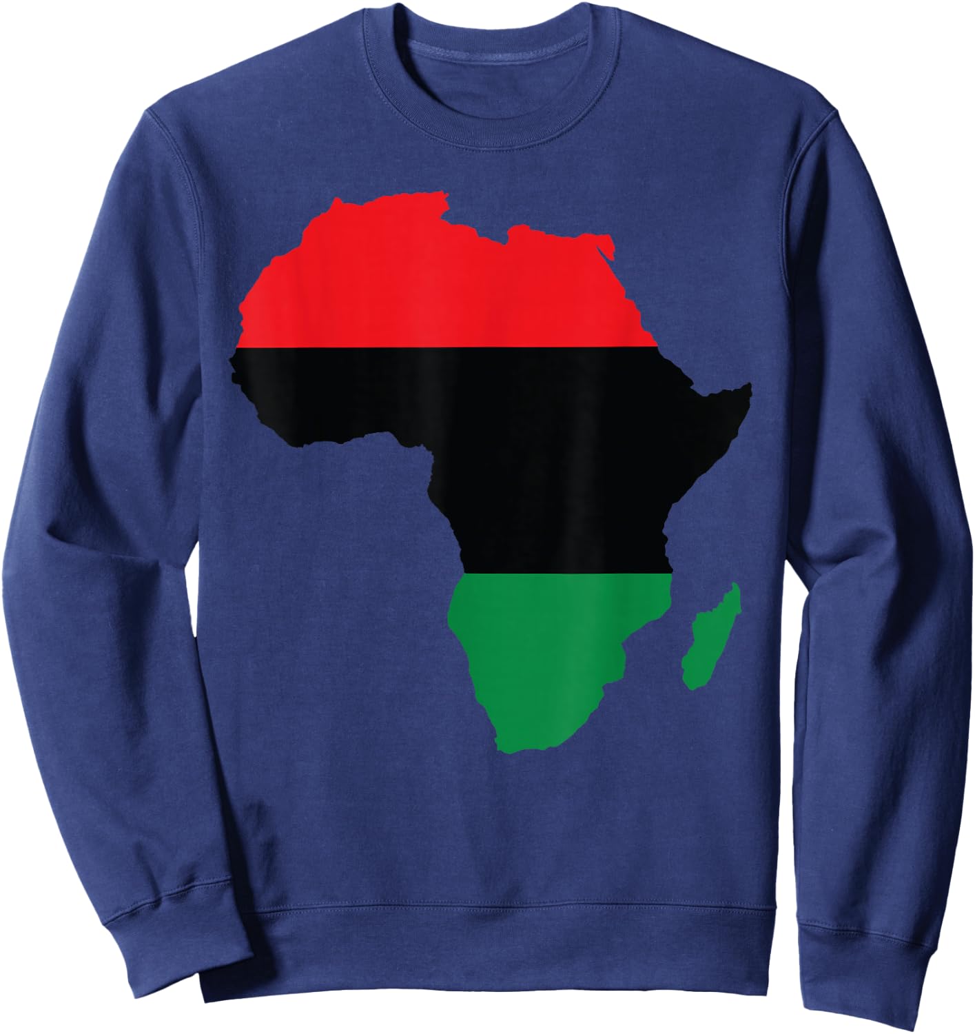 Pan African UNIA Flag Map Continent Black History Month Gift Sweatshirt - Sweatshirt | Navy