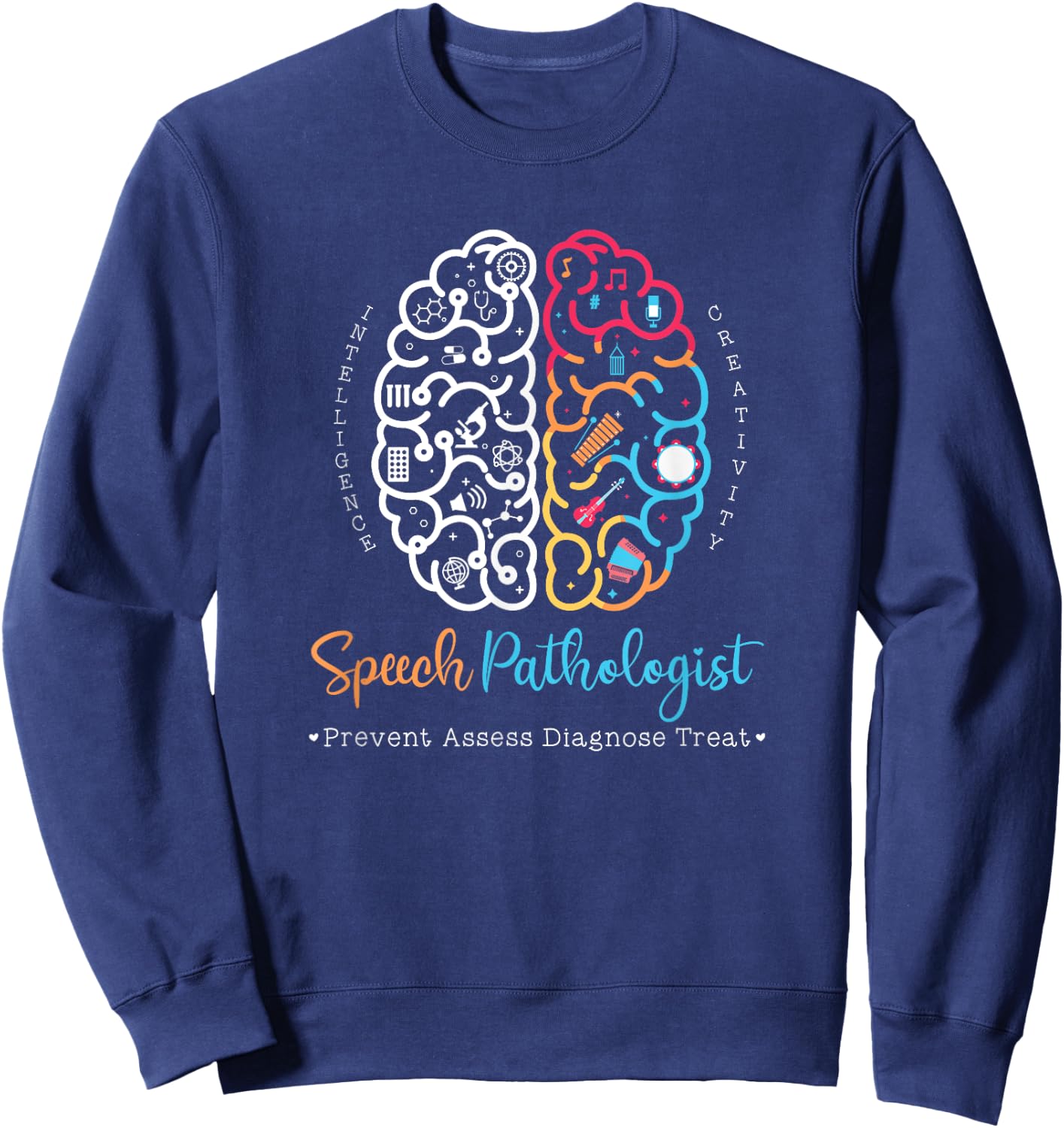 Brain of a Speech Pathologist Speech Language Therapy Sweatshirt - Sweatshirt | Navy