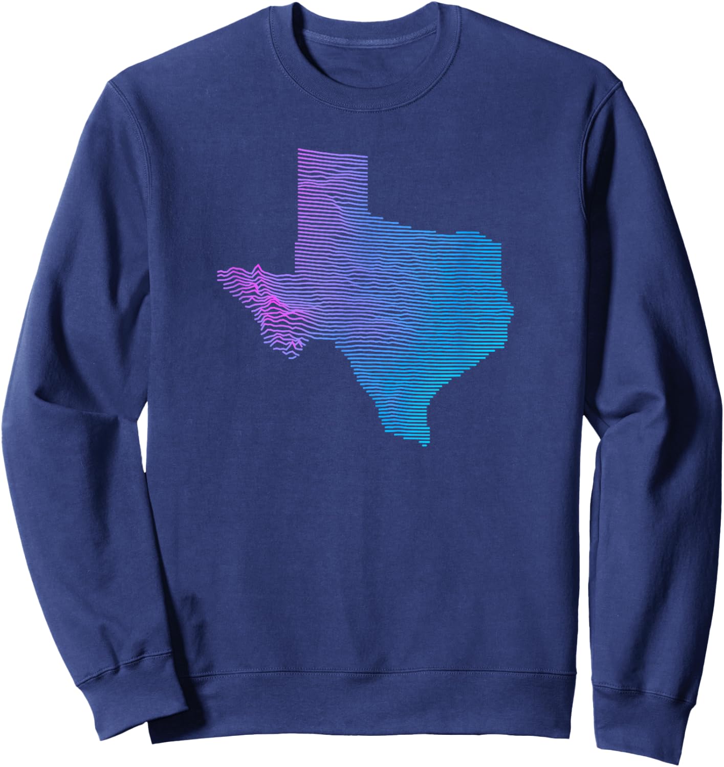 Texas Division - Elevation Map of Texas Topography Sweatshirt - Sweatshirt | Navy
