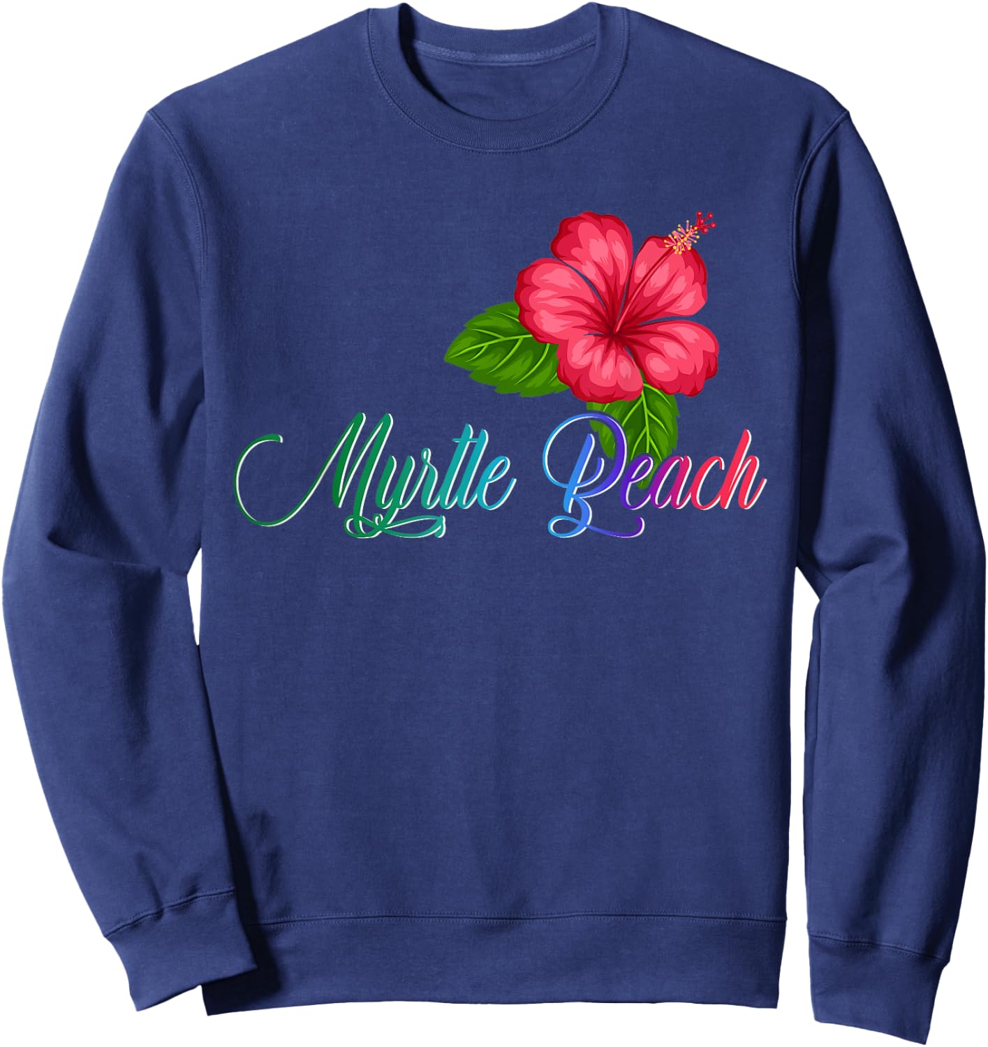 Myrtle Beach Carolina Hibiscus Flower Women Kids Sweatshirt - Sweatshirt | Navy