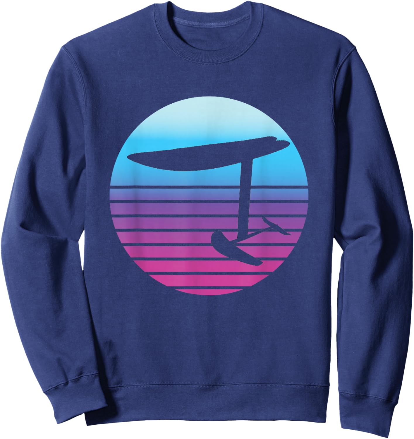 Efoil Electric Hydrofoil Retro Sunset Surf Sweatshirt - Sweatshirt | Navy