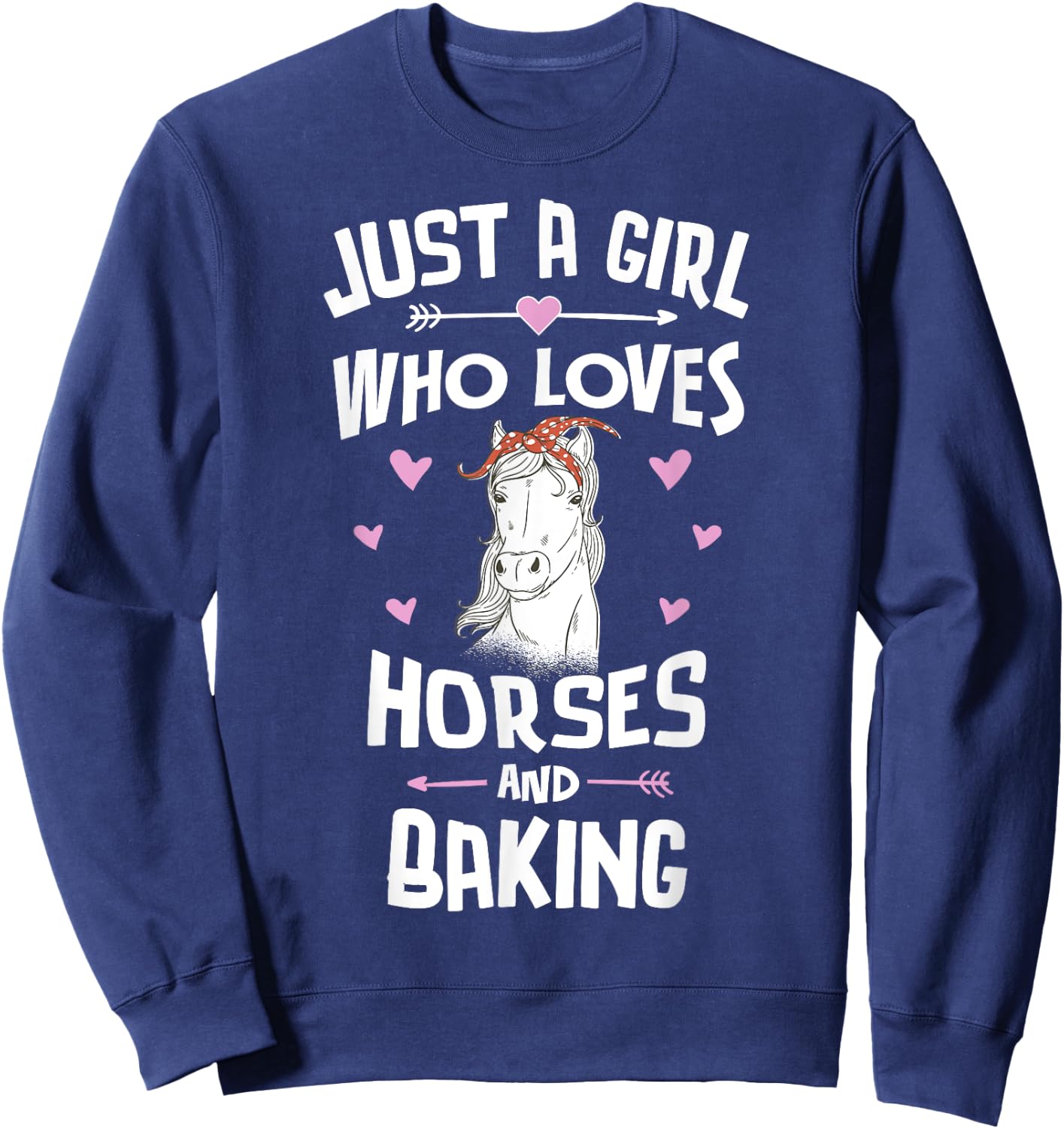 Horses And Baking Gifts for Girls Women Sweatshirt - Sweatshirt | Navy