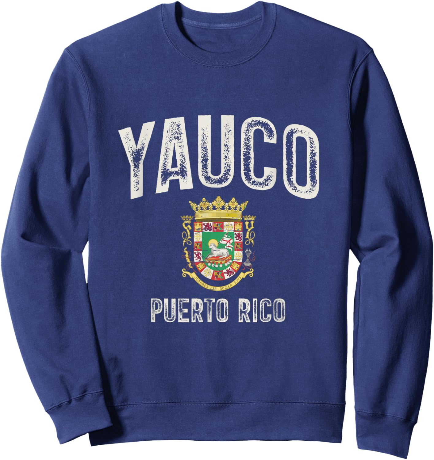 Yauco City in Puerto Rico, Puerto Rico Armorial Sweatshirt - Sweatshirt | Navy