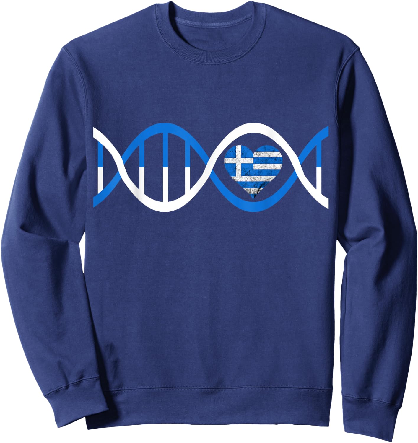 Greece Heart Greek DNA Strand Greek Genetics Sweatshirt - Sweatshirt | Navy