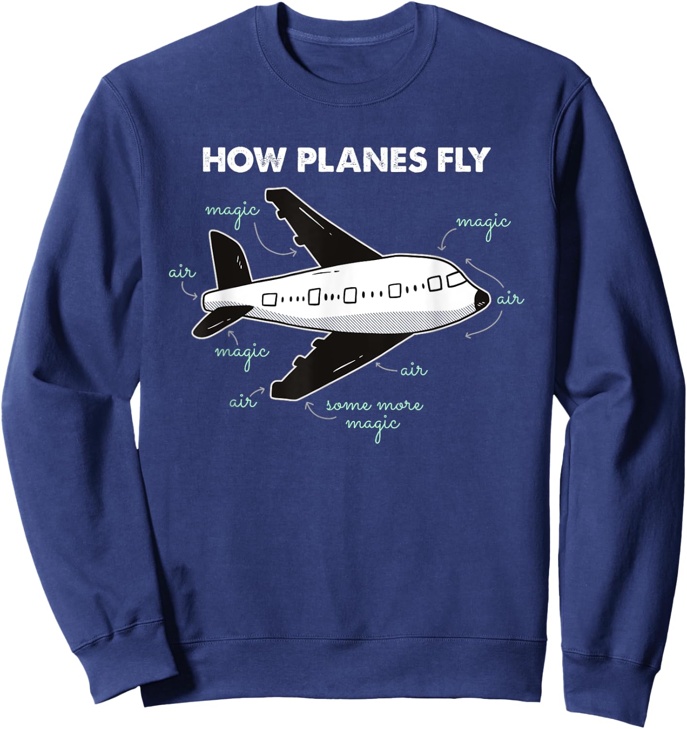 How Planes Fly Funny Aerospace Engineer Engineering Gift Sweatshirt - Sweatshirt | Navy