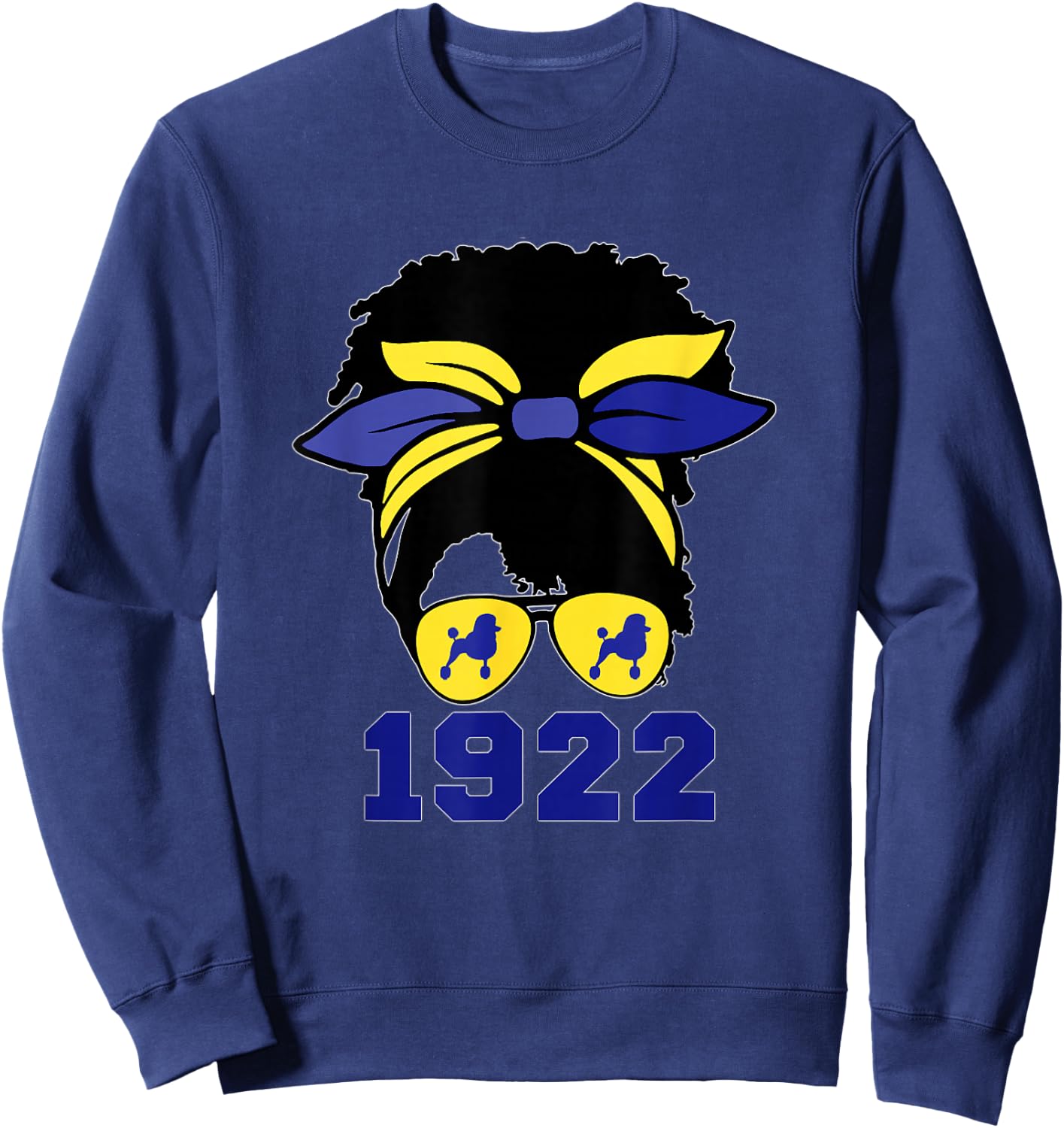 Black Women Afro Hair Rho Sigma 1922 Poodle Dog Lover Sweatshirt - Sweatshirt | Navy