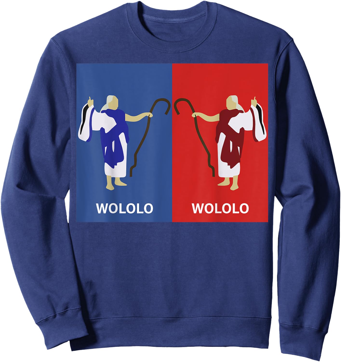 Retro Wololo Blue And Red Sweatshirt - Sweatshirt | Navy