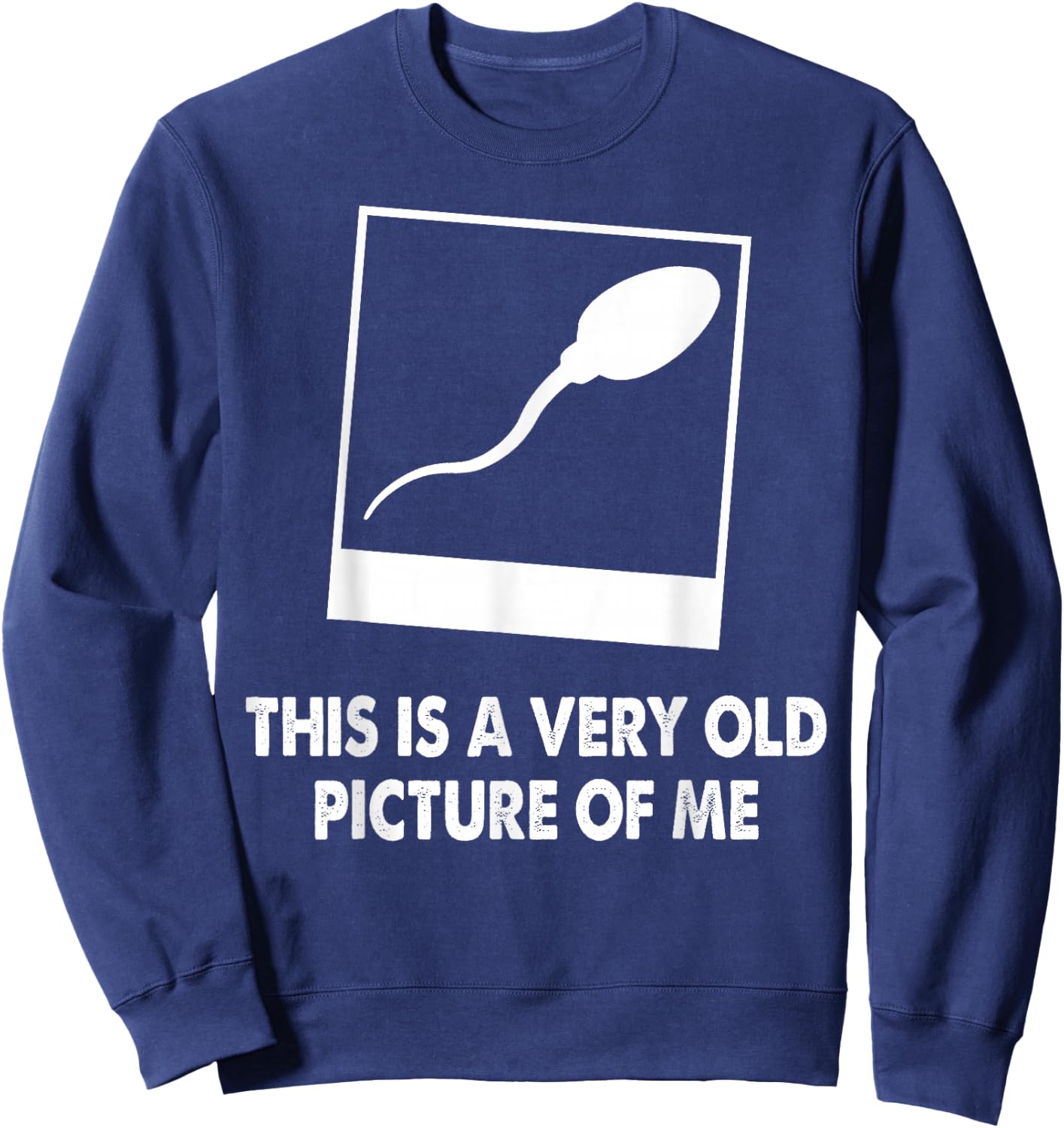 This Is A Very Old Picture Of Me Funny Sperm Novelty Gift Sweatshirt - Sweatshirt | Navy