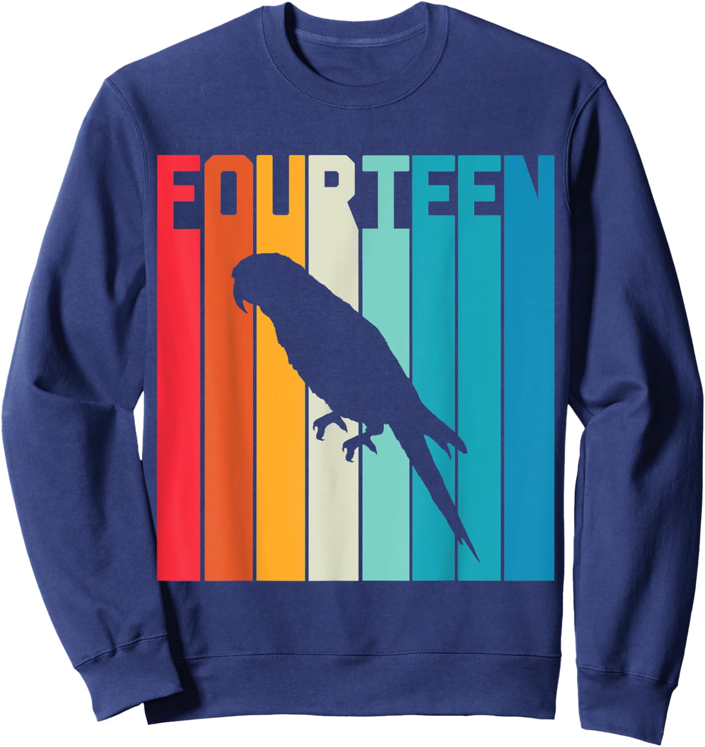 14 Year Old Budgie Parakeet Lover Birthday Cute 14th B-Day Sweatshirt - Sweatshirt | Navy