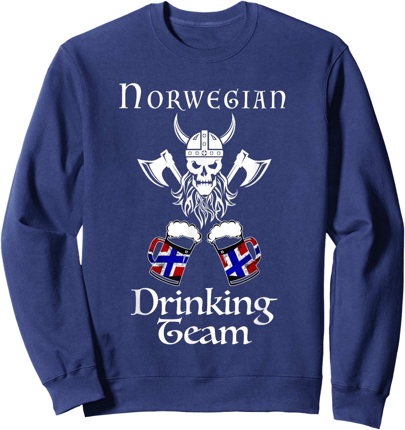 Norwegian drinking team Norge vikings and beer Norway Sweatshirt - Sweatshirt | Navy