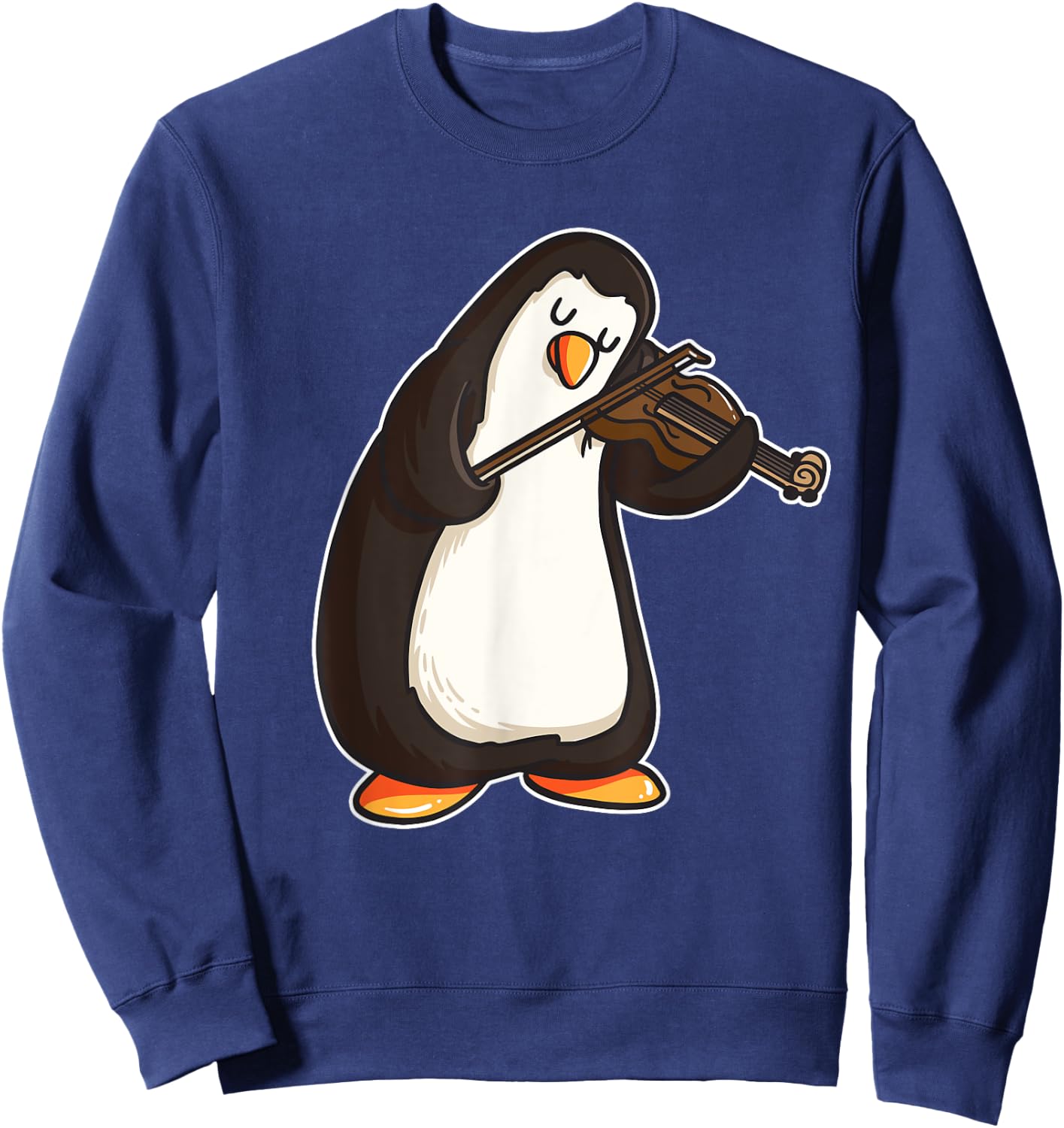 Violinist Penguin Violin Viola Player Music Gift Sweatshirt - Sweatshirt | Navy