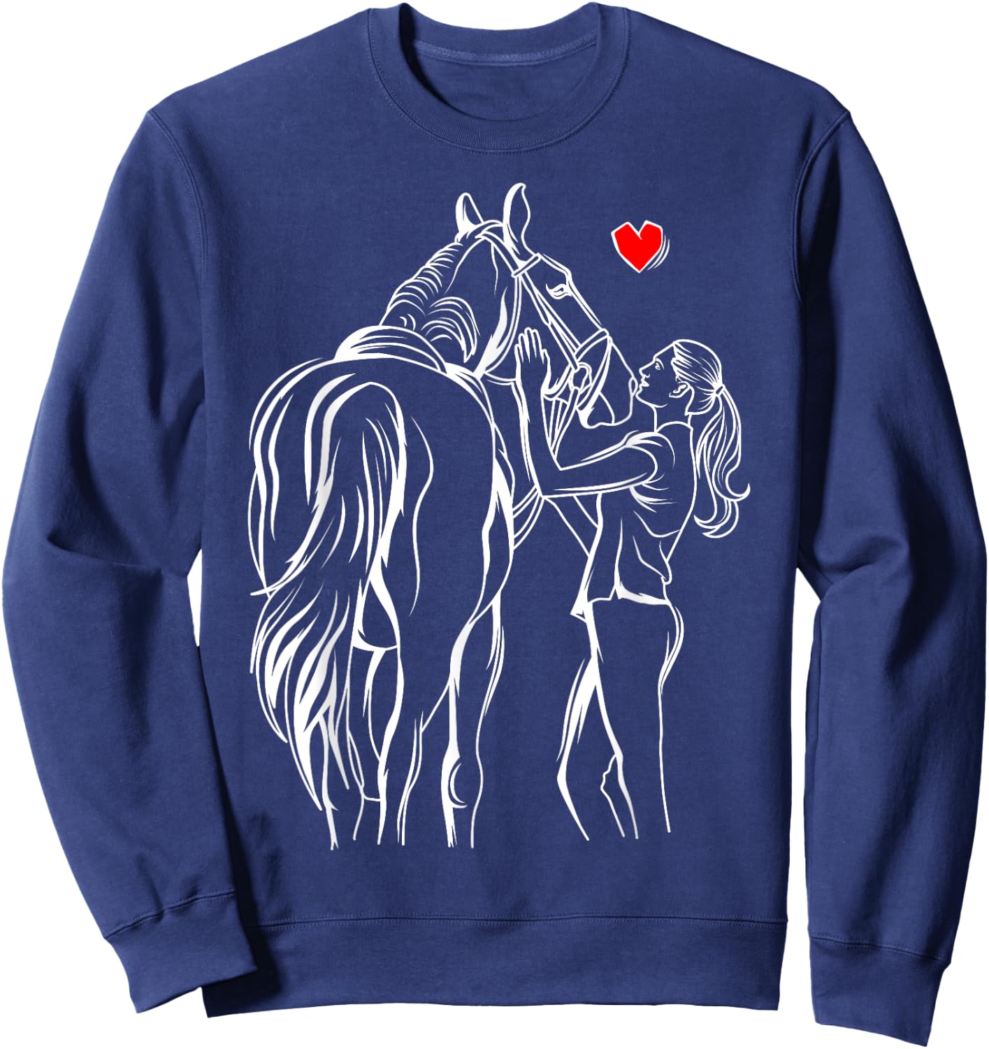 Horse Lover Girl Women Horseback Riding Sweatshirt - Sweatshirt | Navy
