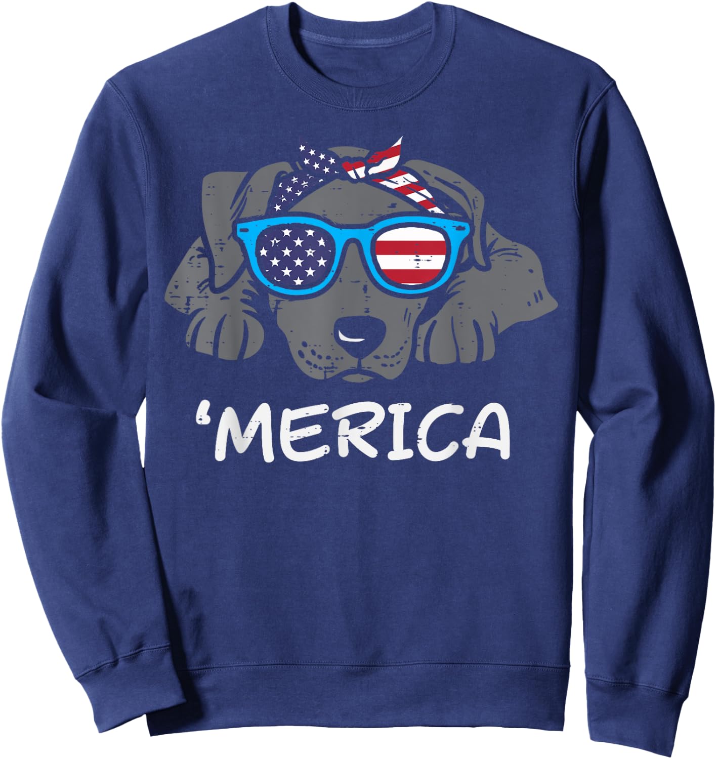 Merica Pitbull Pit American USA 4th Of July Fourth Dog Women Sweatshirt - Sweatshirt | Navy