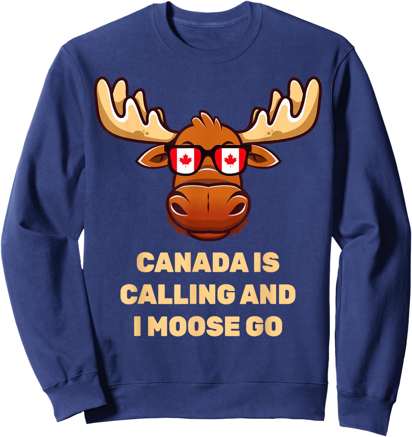 Funny Canadian Moose Flag Sweatshirt - Sweatshirt | Navy