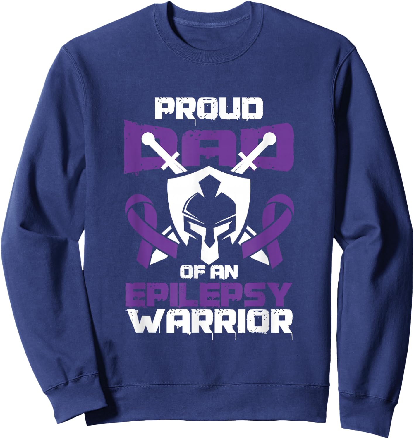 Father of Epilepsy Warrior Seizure Disorder Awareness Sweatshirt - Sweatshirt | Navy