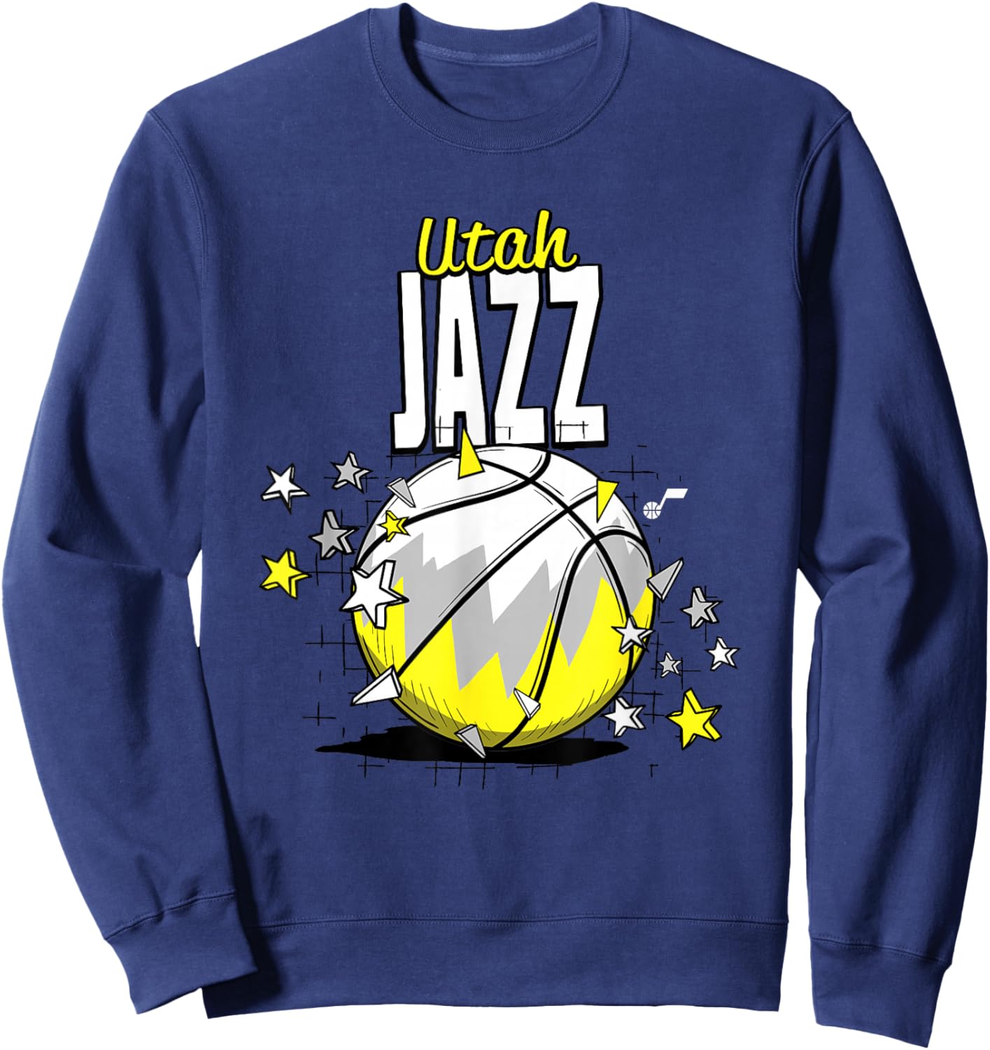 NBA Utah Jazz Basketball Doodle Stars Sweatshirt - Sweatshirt | Navy