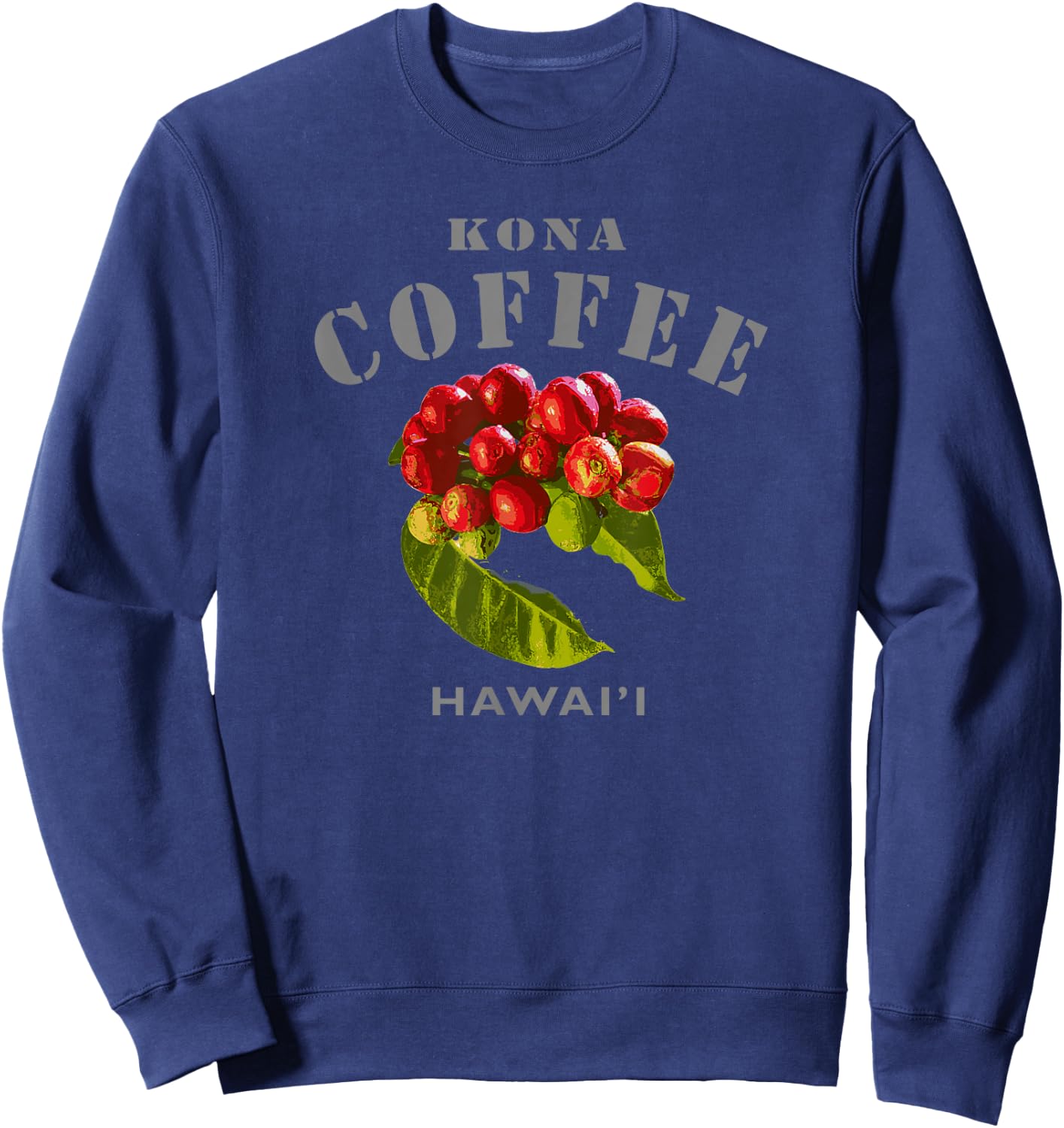 Kona Coffee Hawaii Famous Big Island Modern Hawaiian Aloha Sweatshirt - Sweatshirt | Navy