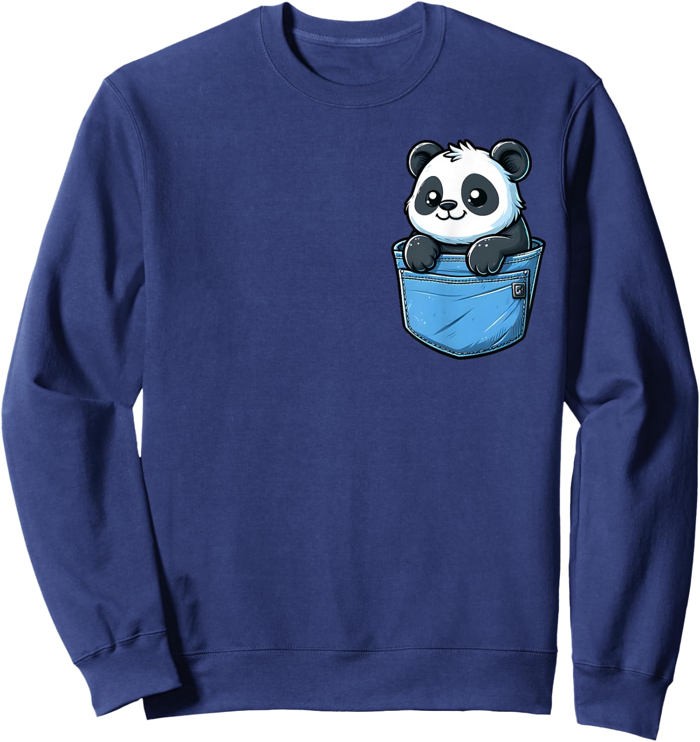 Adorable Panda in Pocket for Kids, Boys, Girls, Women Sweatshirt - Sweatshirt | Navy
