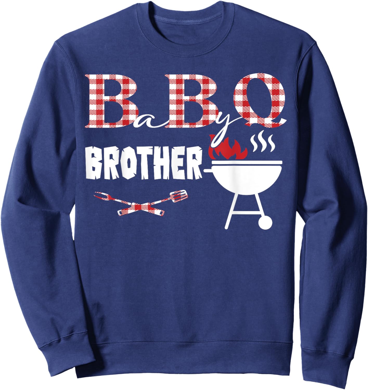 Baby BBQ Brother Shower Birthday Party Family Matching Sweatshirt - Sweatshirt | Navy