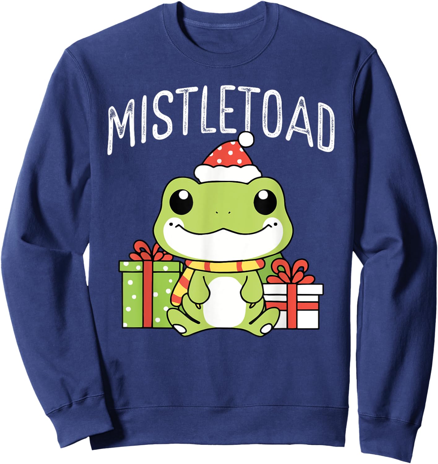 Frog Christmas Merry Xmas Frog Owner Amphibian Toad Sweatshirt - Sweatshirt | Navy