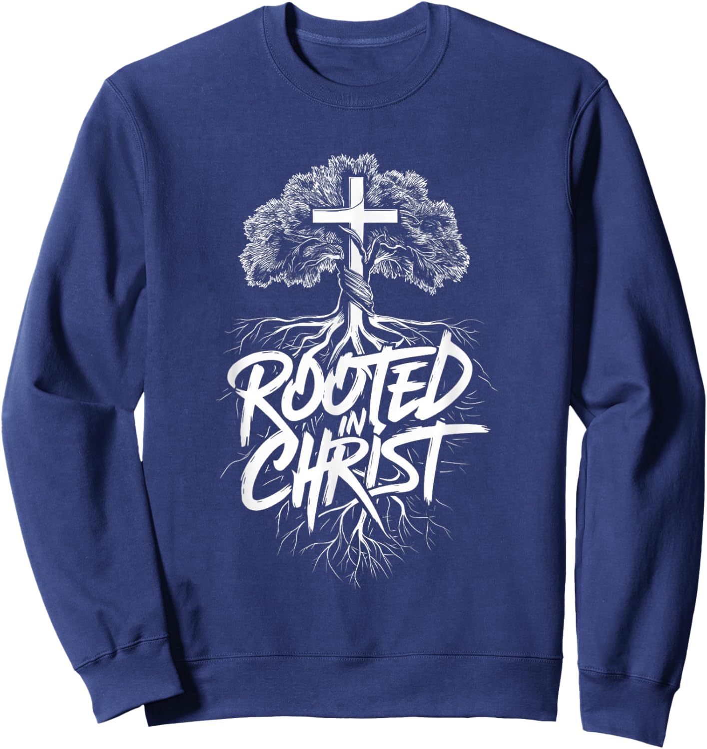 Jesus and God Believers Brand Rooted in Christ Faith Christian Religious , Small, Black Sweatshirt - Sweatshirt | Navy