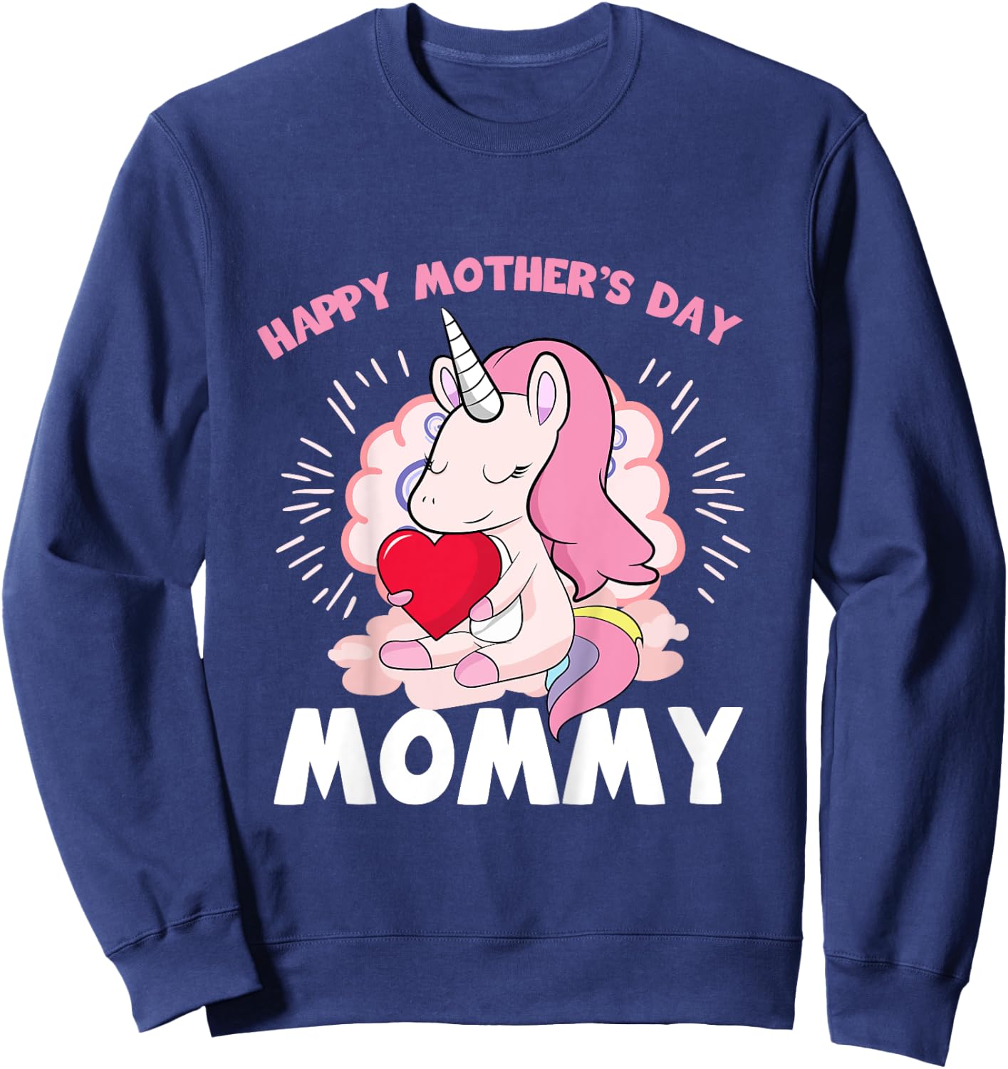 Happy Mothers Day Mommy Daughter To Mom Unicorn Toddler Girl Sweatshirt - Sweatshirt | Navy