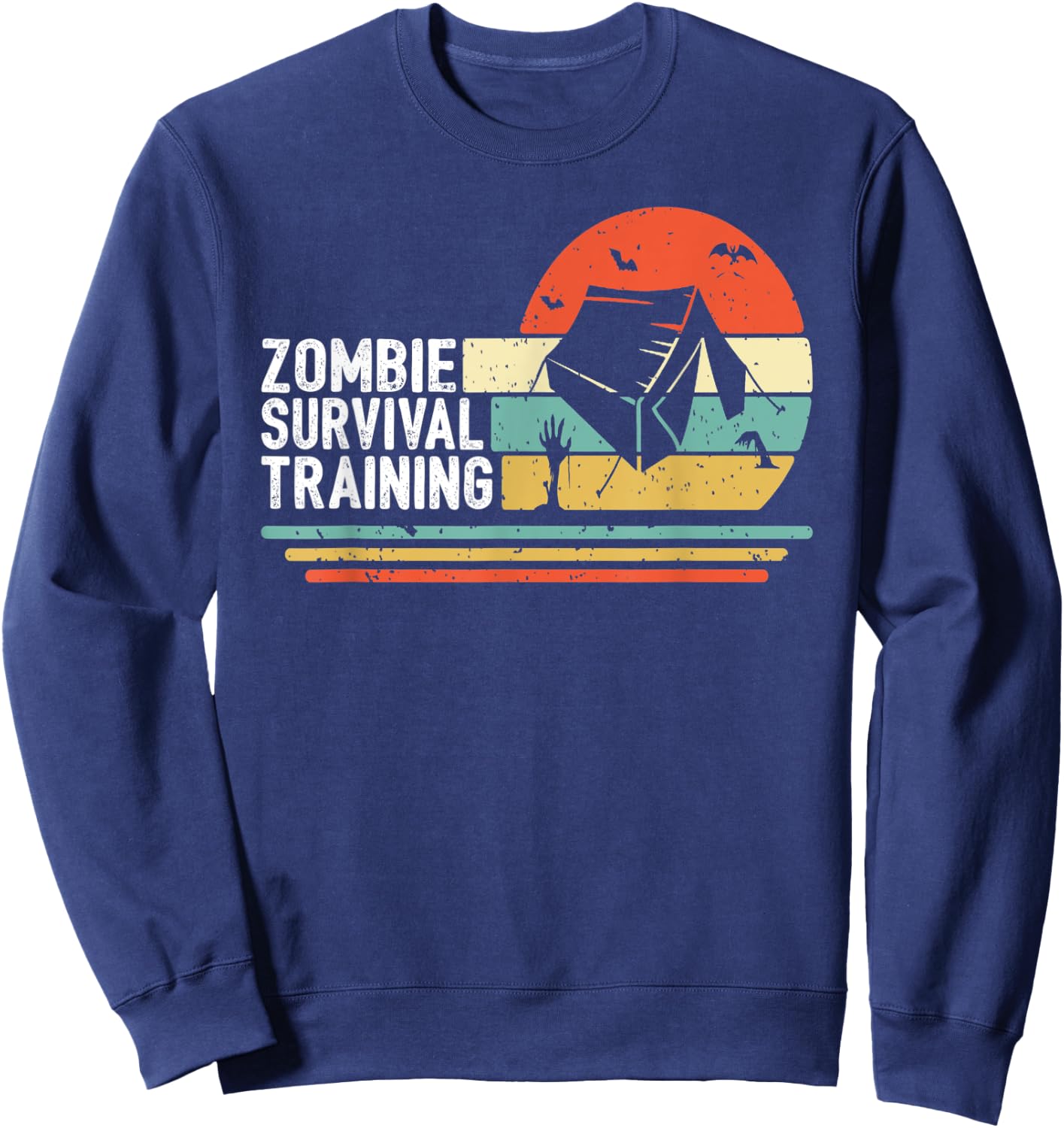 Halloween Camping Gift Scary Camper Zombie Survival Training Sweatshirt - Sweatshirt | Navy