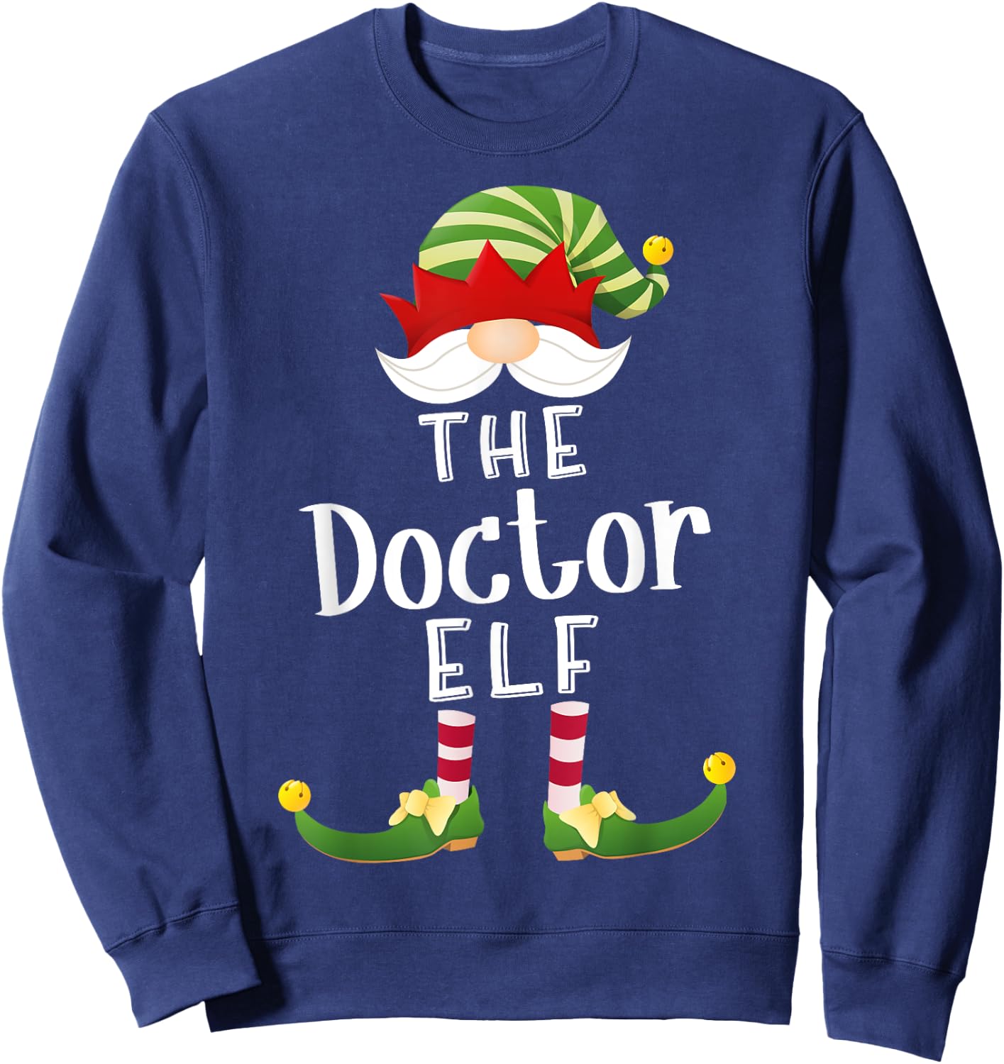 Doctor Elf Group Christmas Funny Pajama Party Sweatshirt - Sweatshirt | Navy