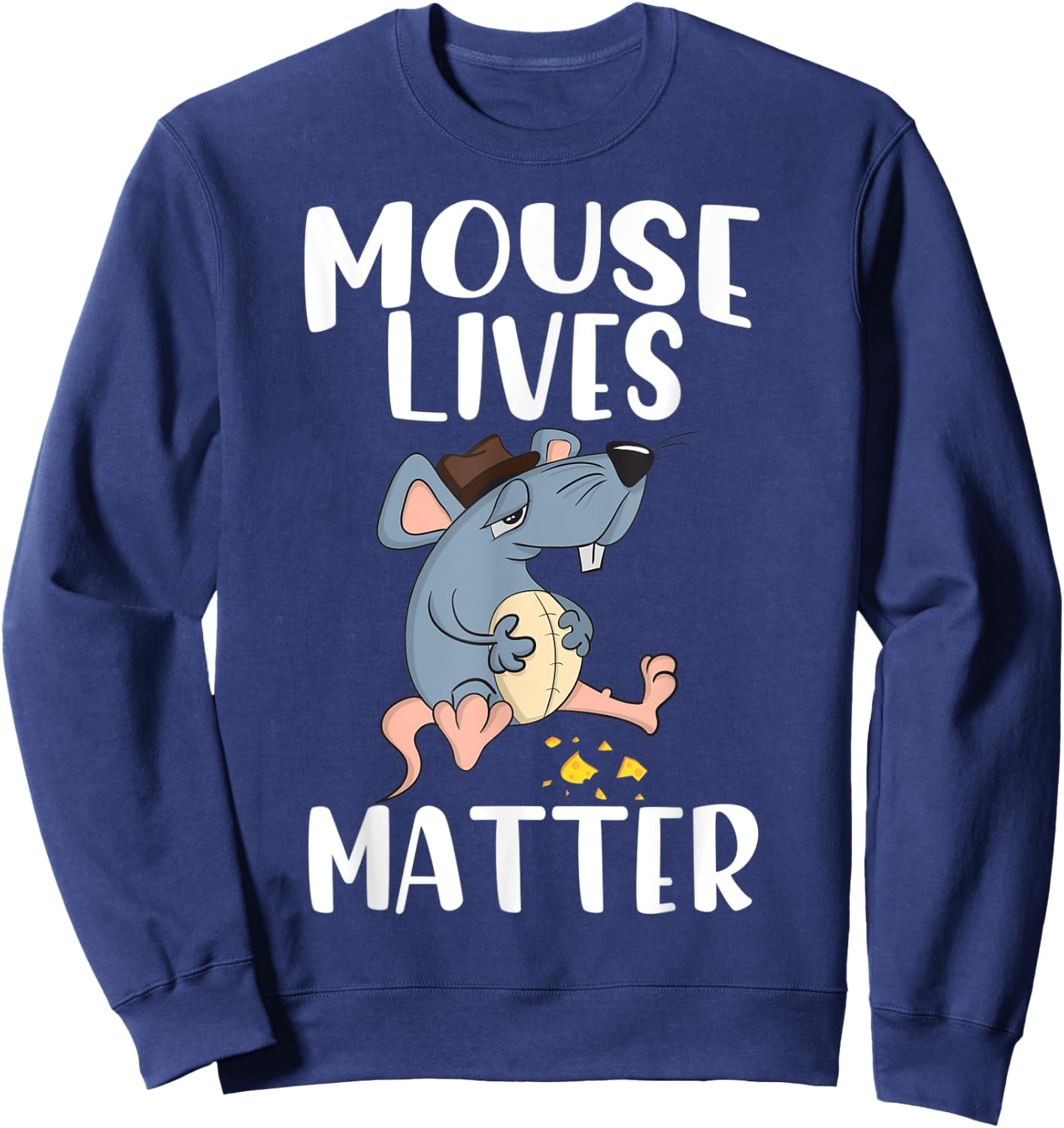 Funny shirt Mice Design Mouse Lives Matter Sweatshirt - Sweatshirt | Navy