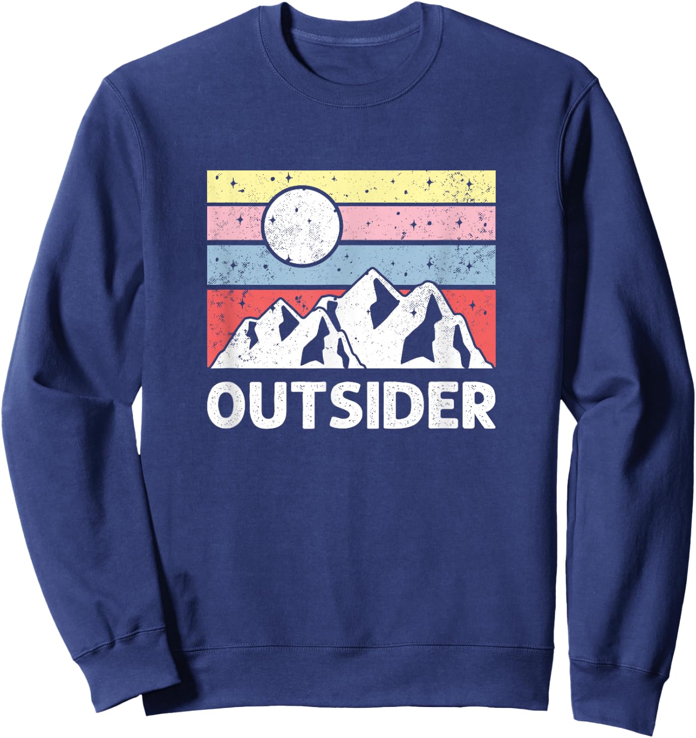 Outsider - Retro Mountain Hiking Outdoor Lover Sweatshirt - Sweatshirt | Navy