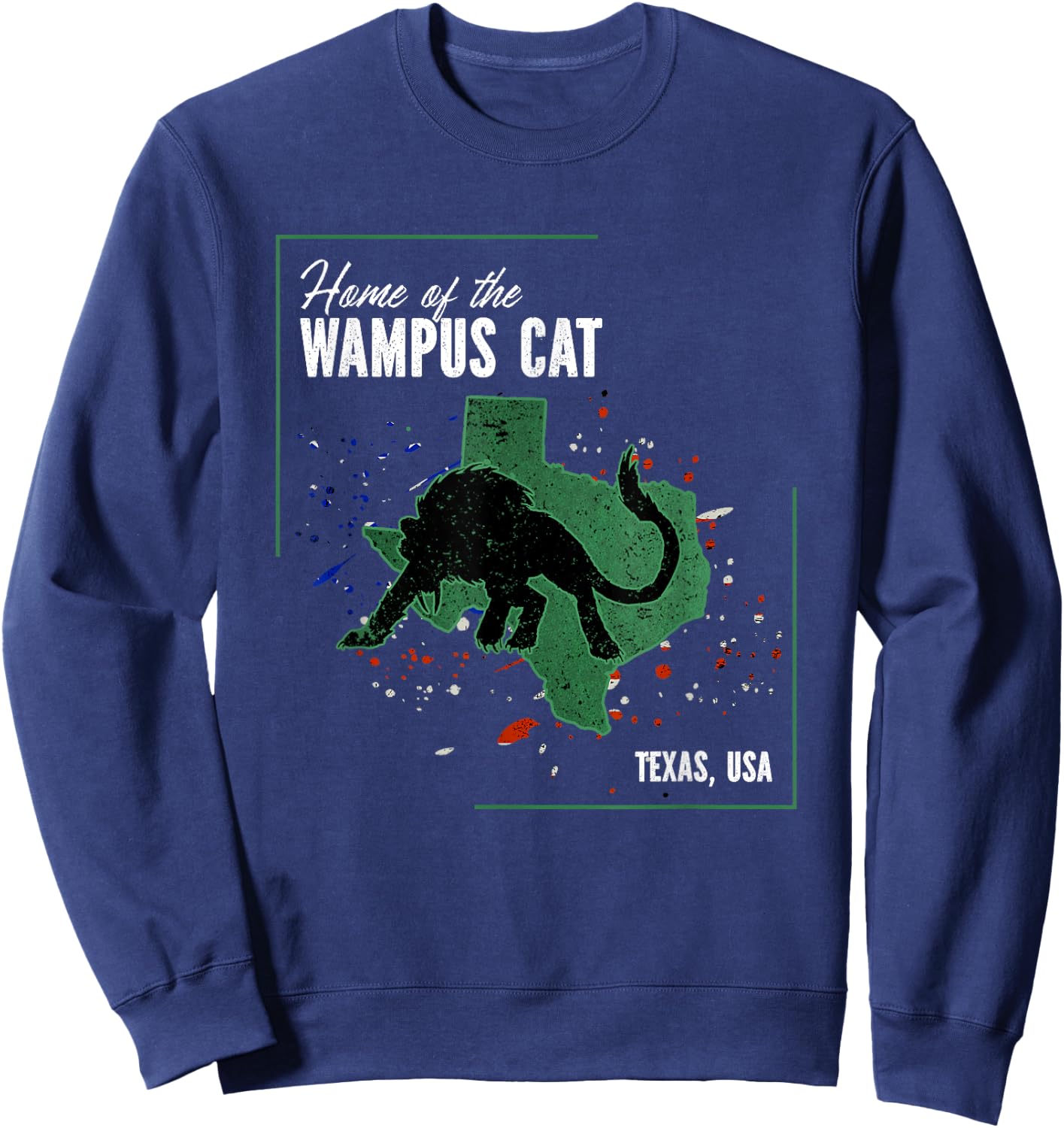 Texas - Cryptids Home of the Wampus Cat Women Kids Sweatshirt - Sweatshirt | Navy
