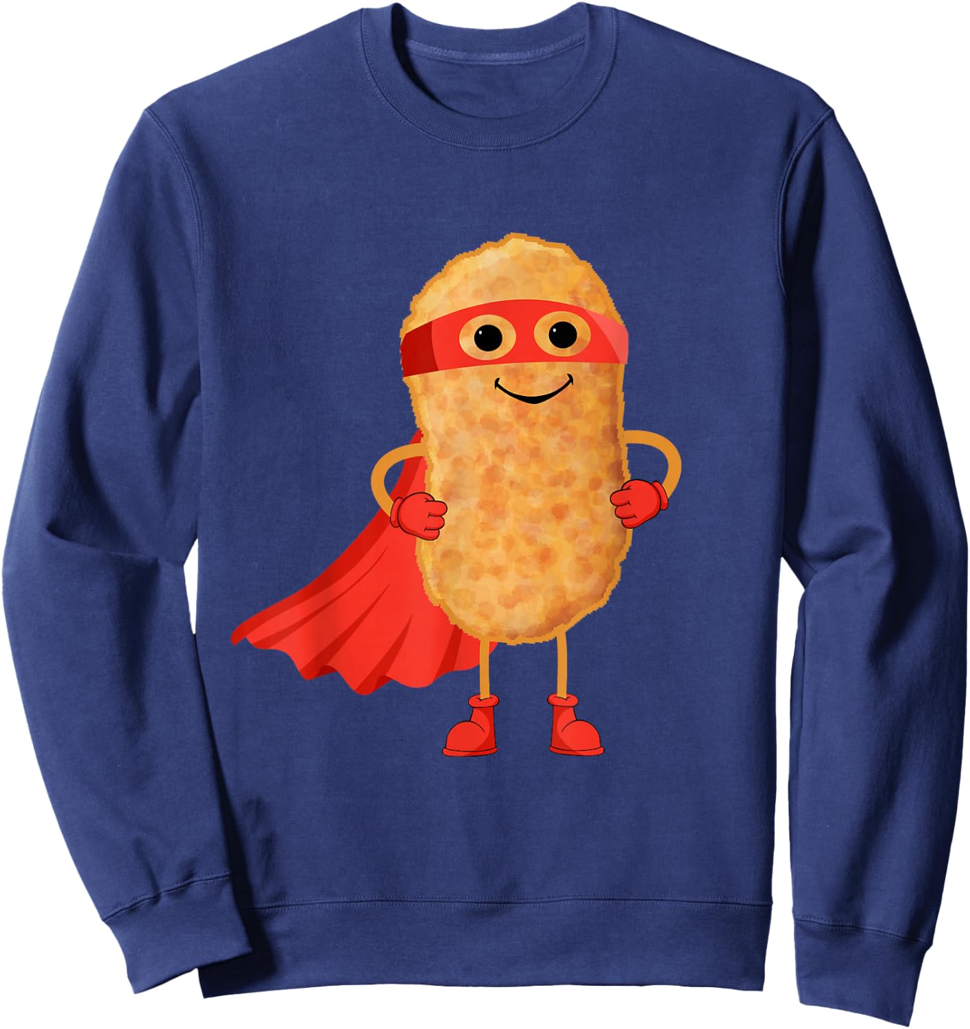 Super Hero Chicken Nuggets Funny Nugget Man Gift Kids Sweatshirt - Sweatshirt | Navy
