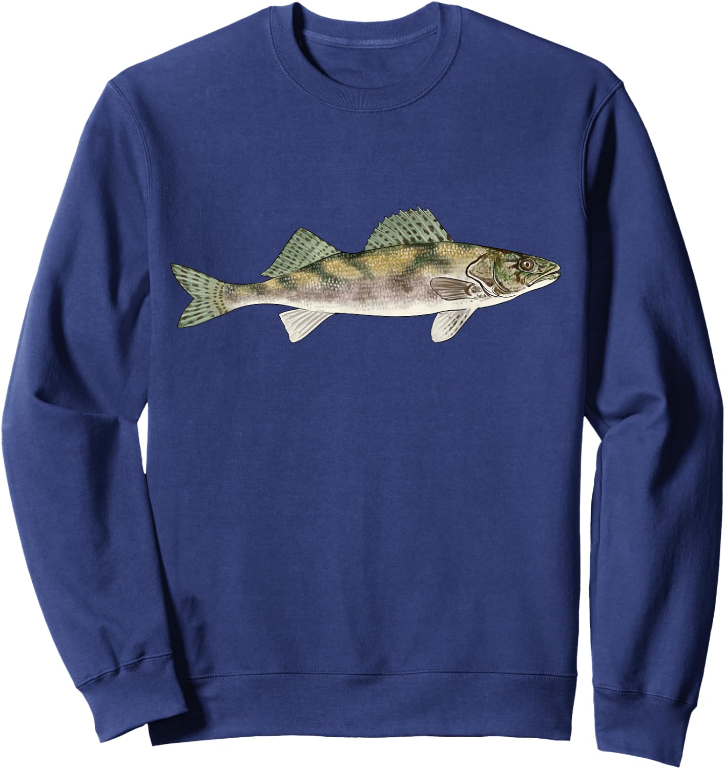 Sauger Fishing Graphic American Freshwater Fish Angler Gift Sweatshirt - Sweatshirt | Navy