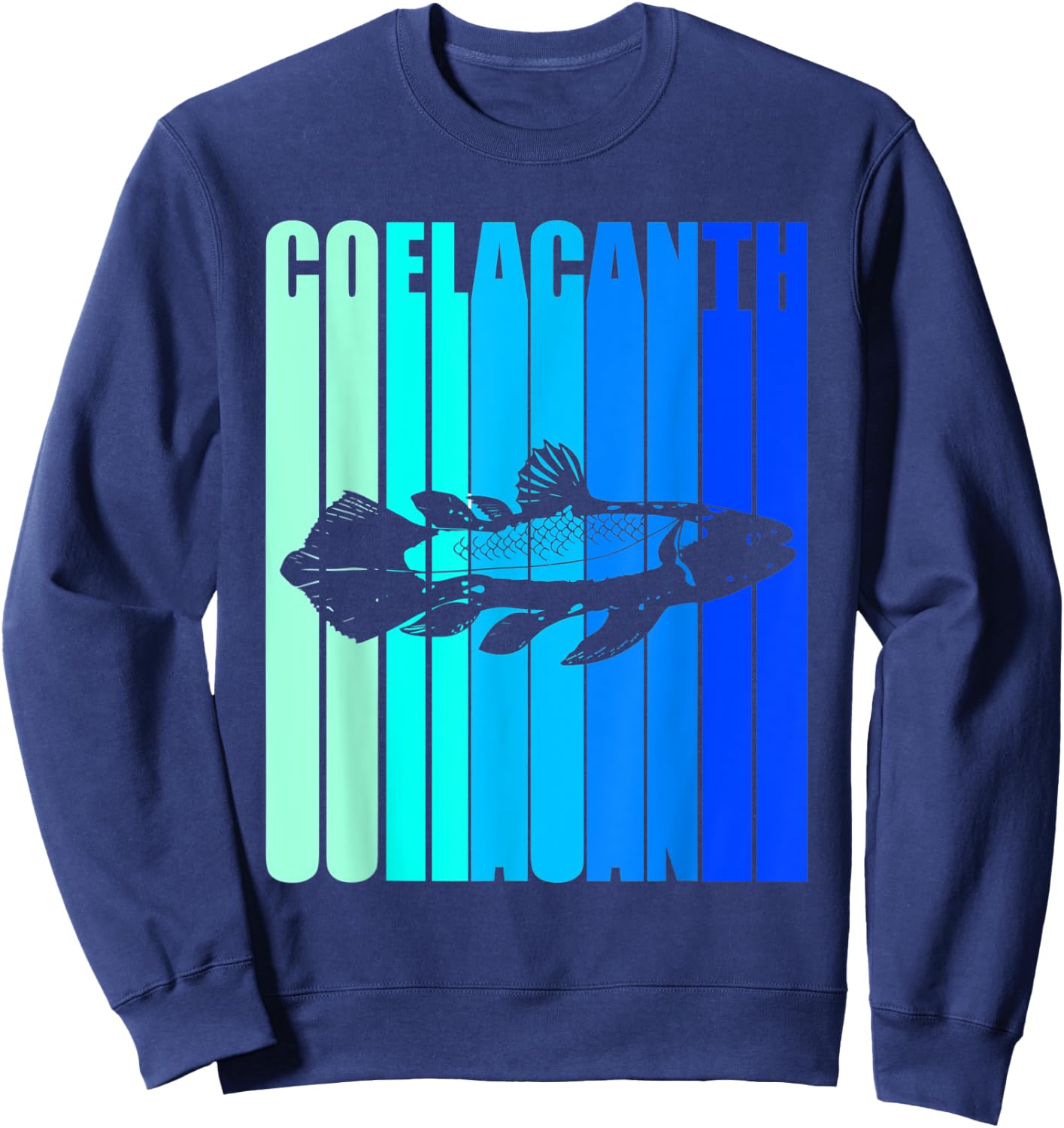 Colorful Text Coelacanth Sweatshirt - Sweatshirt | Navy