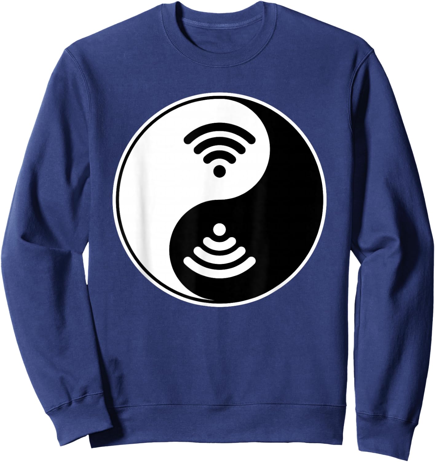 Yin Yang - Wifi Nerd Geek Symbol - Buddhist Zhen Spiritual Sweatshirt - Sweatshirt | Navy
