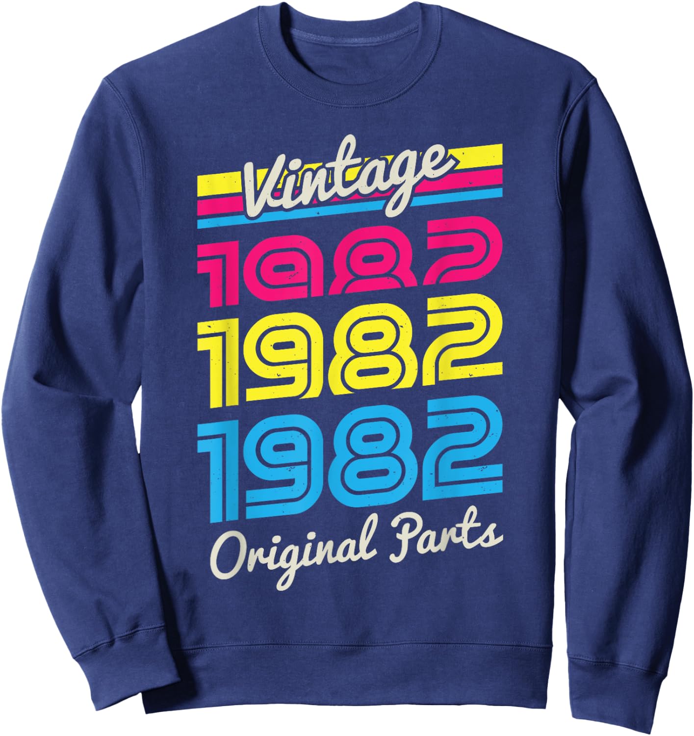 Vintage 1982 80s Women Retro Vintage Eighties Costume Party Sweatshirt - Sweatshirt | Navy