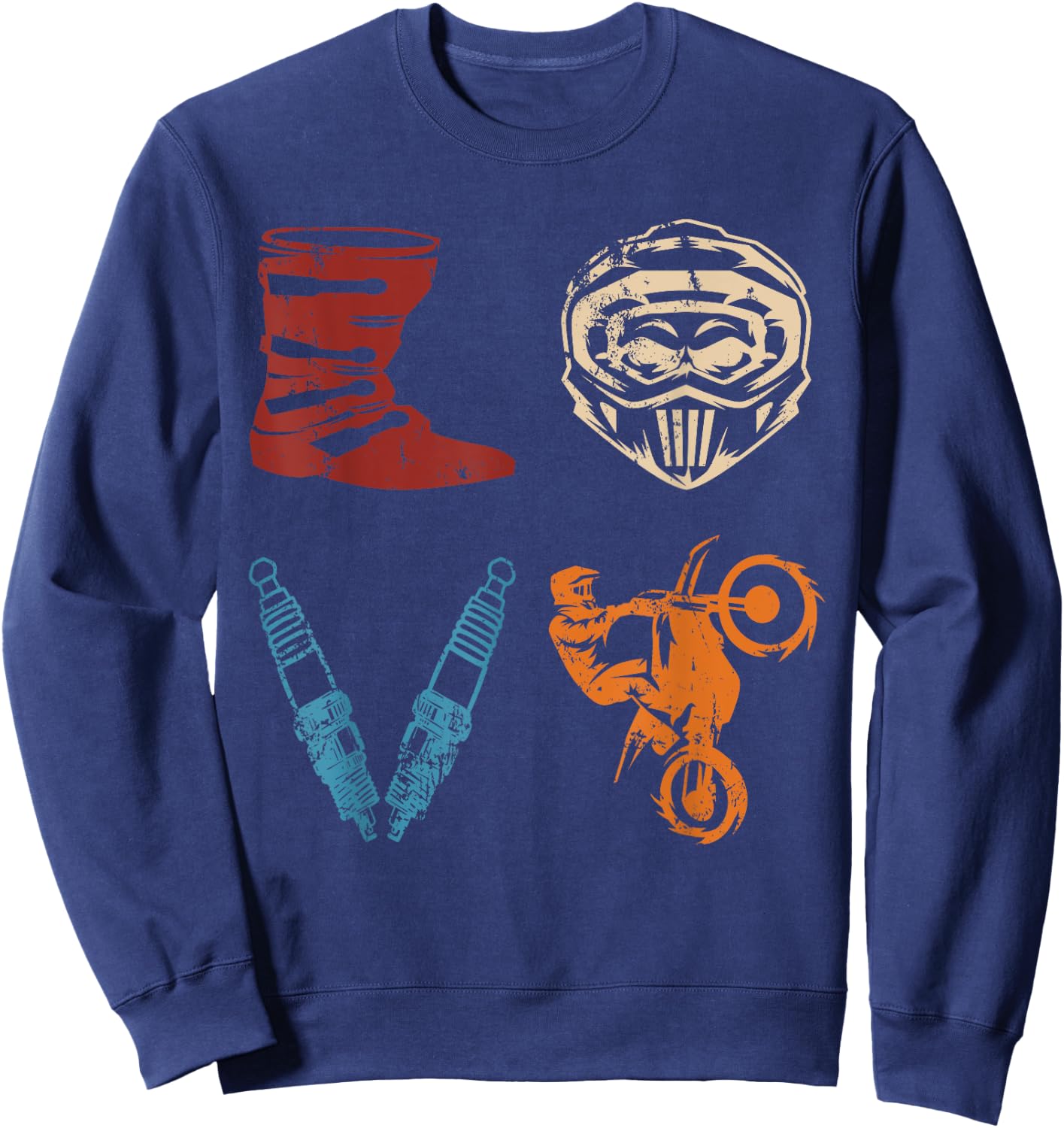 LOVE Dirt Bike Motocross Motorcycle Dirtbike Offroad Enduro Sweatshirt - Sweatshirt | Navy