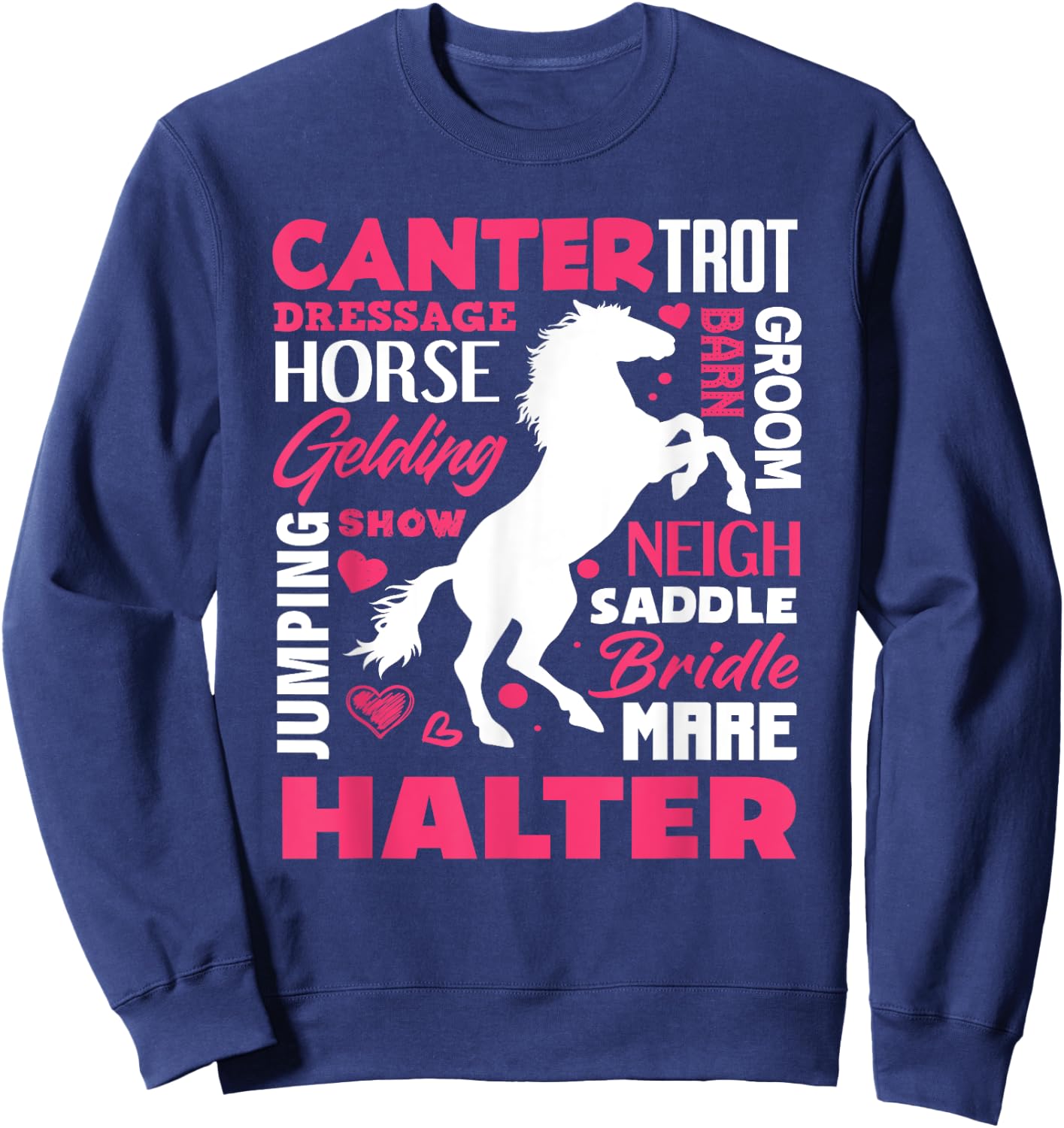 Cute Horse Lover Girl Funny Horseback Riding Horses Lover Sweatshirt - Sweatshirt | Navy