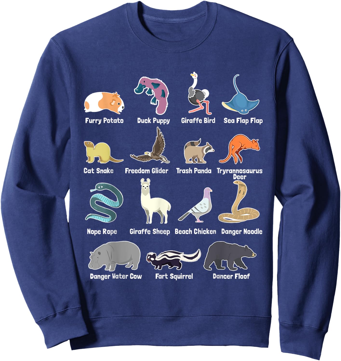 Animals Of The World - Rare Exotic Animals Funny Memes Gift Sweatshirt - Sweatshirt | Navy