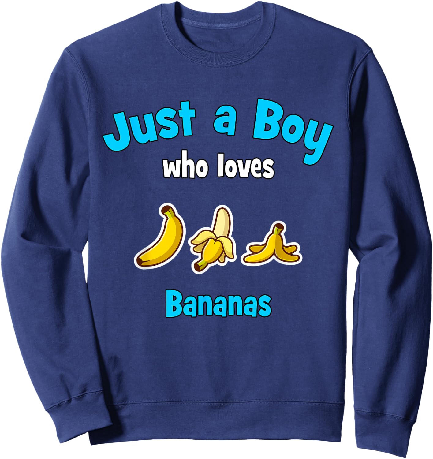 Banana Shirt for Boys | Children's Banana Sweatshirt - Sweatshirt | Navy