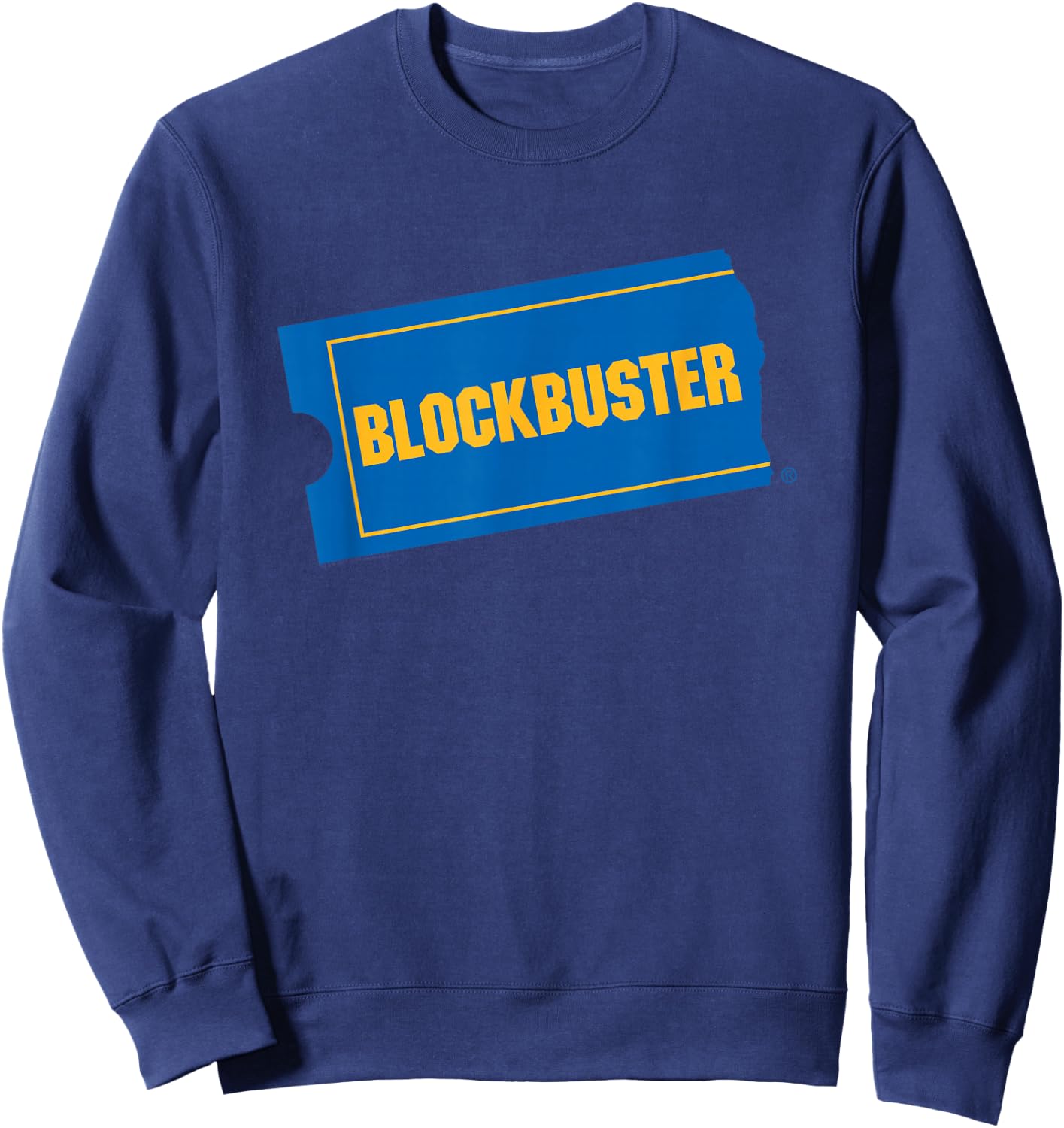 Blockbuster Be Kind. Rewind. Front & Back Retro Video Rental Sweatshirt - Sweatshirt | Navy