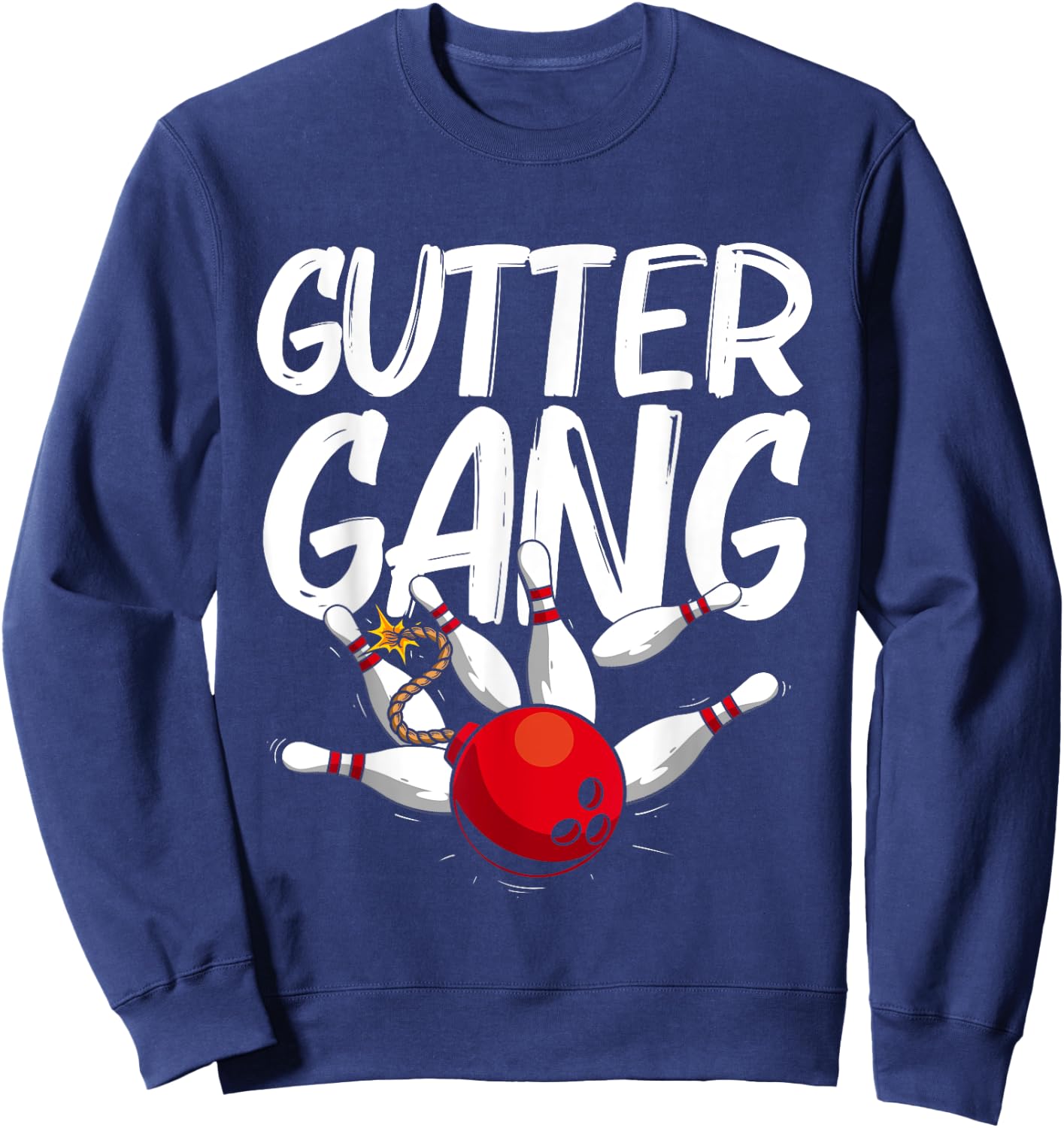 Funny Bowling Gift Women Cool Gutter Gang Bowlers Sweatshirt - Sweatshirt | Navy