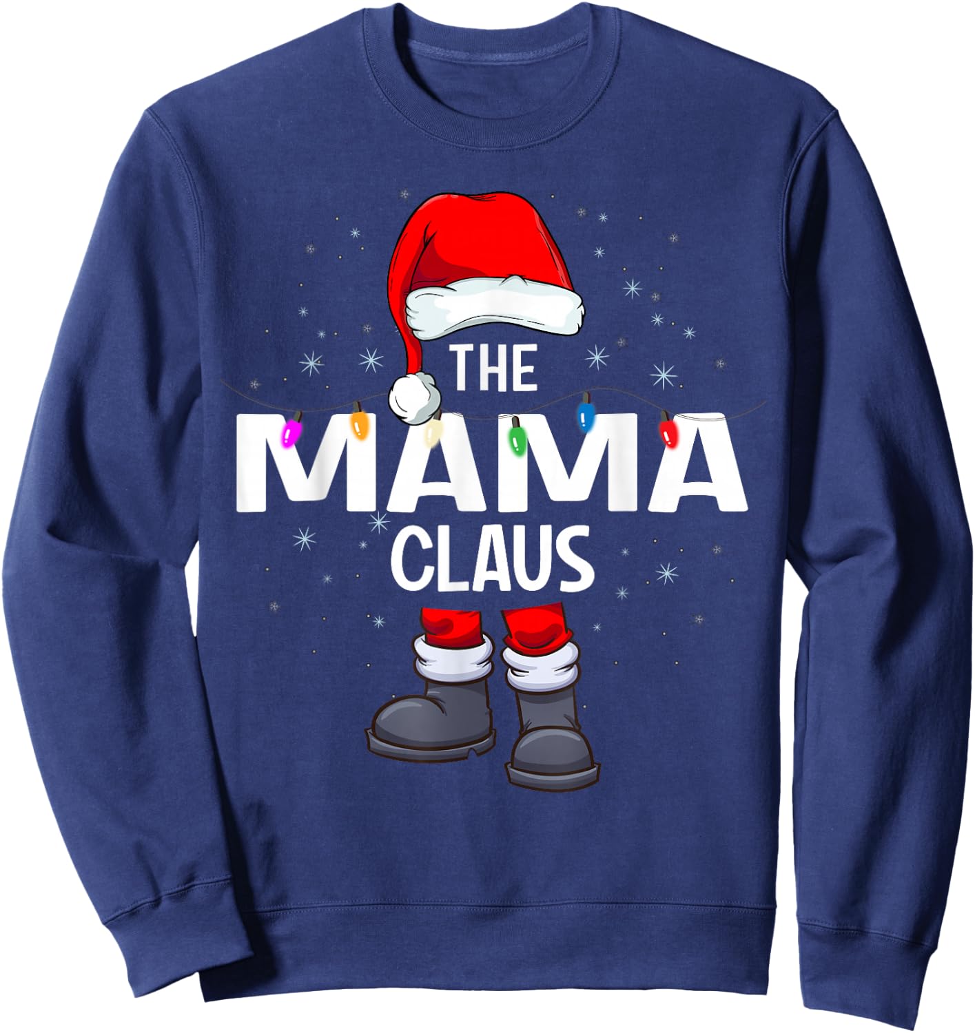The Mama Claus Matching Christmas Pajama Sweatshirt - Sweatshirt | Navy