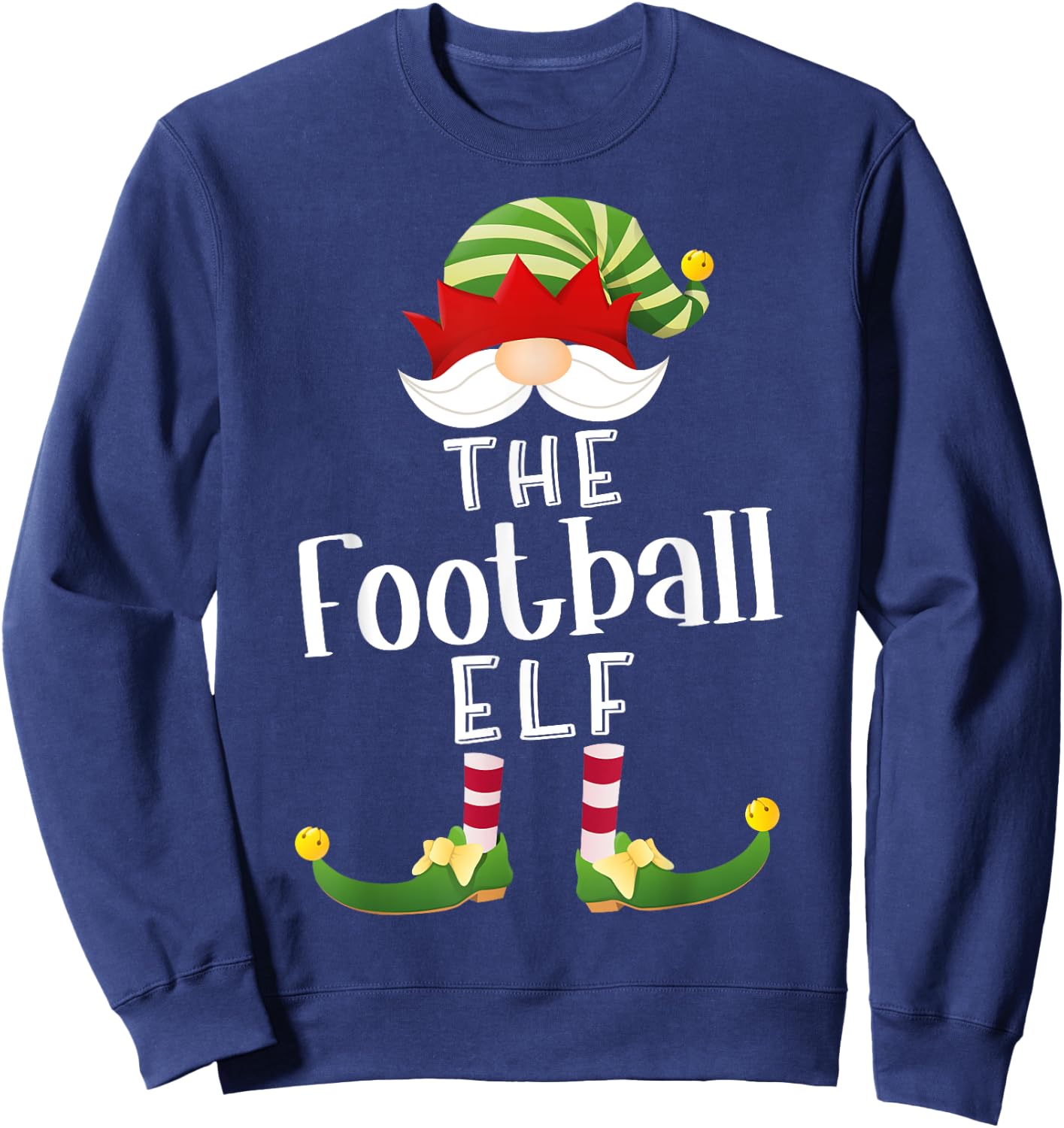 Football Elf Group Christmas Funny Pajama Party Sweatshirt - Sweatshirt | Navy