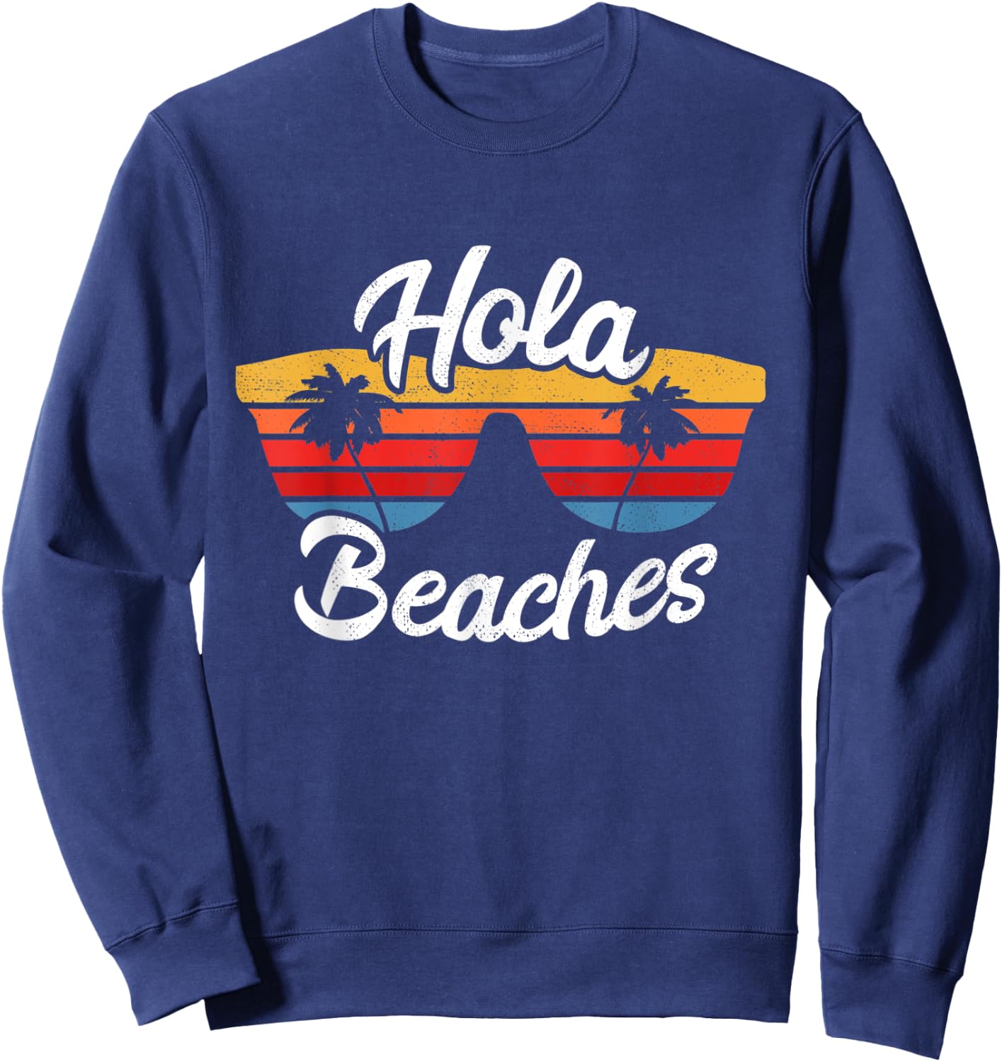 Hola Beaches Summer Sunset at Beach & Ocean Women Sweatshirt - Sweatshirt | Navy