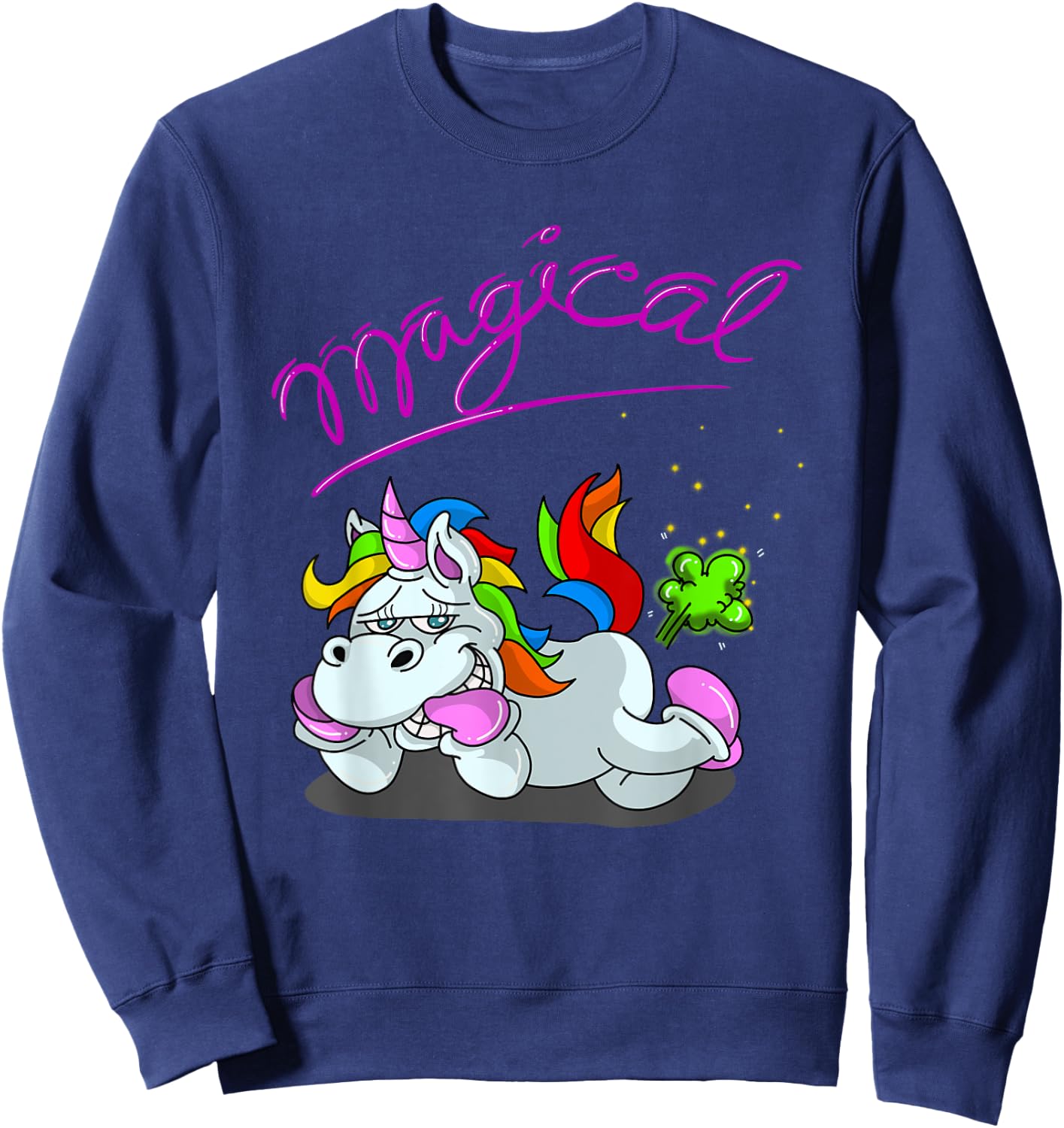 Unicorn Magical Fart | Cool Farting Horses Funny Joke Gift Sweatshirt - Sweatshirt | Navy