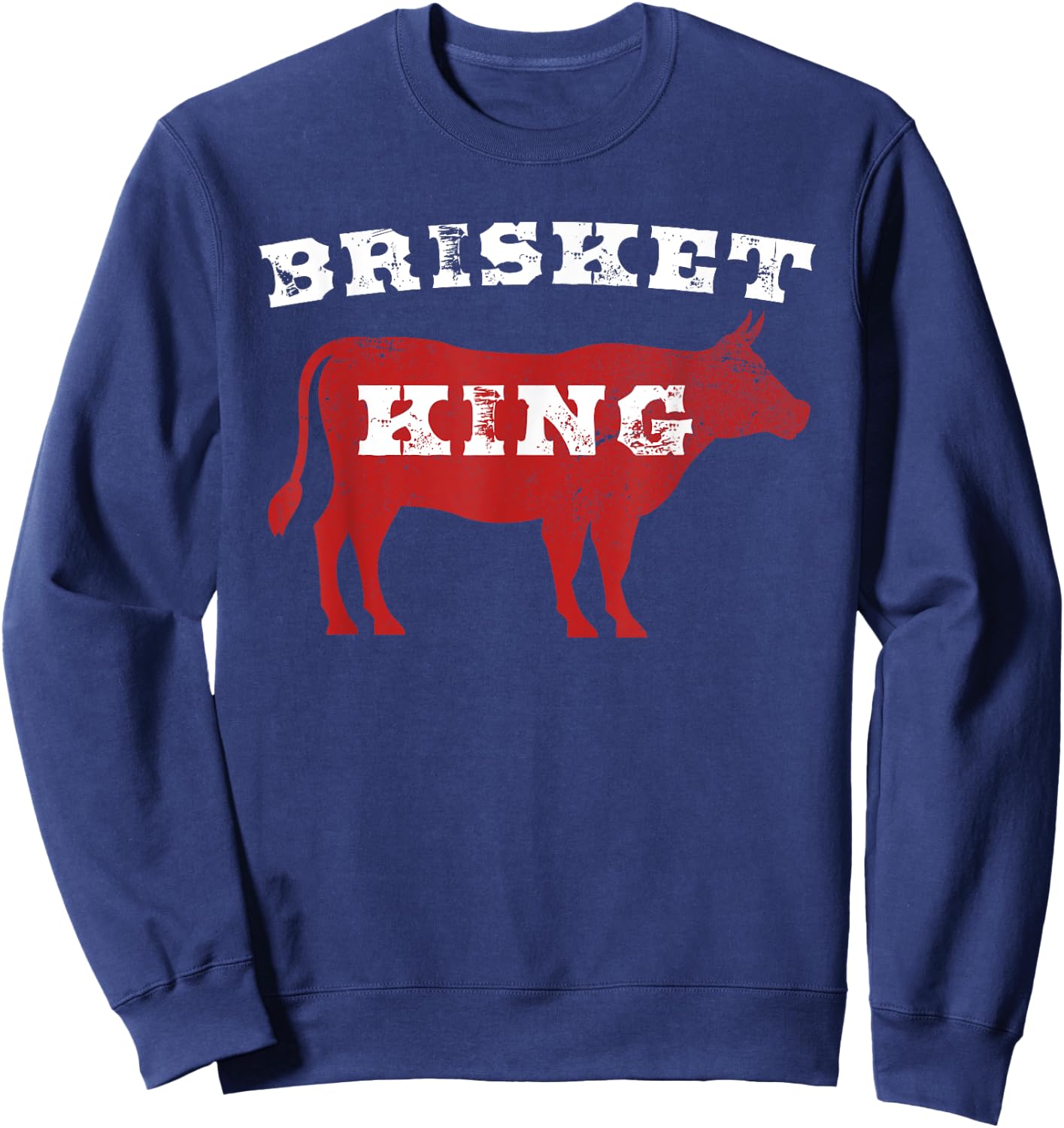 Brisket King Distressed Grilling Sweatshirt - Sweatshirt | Navy