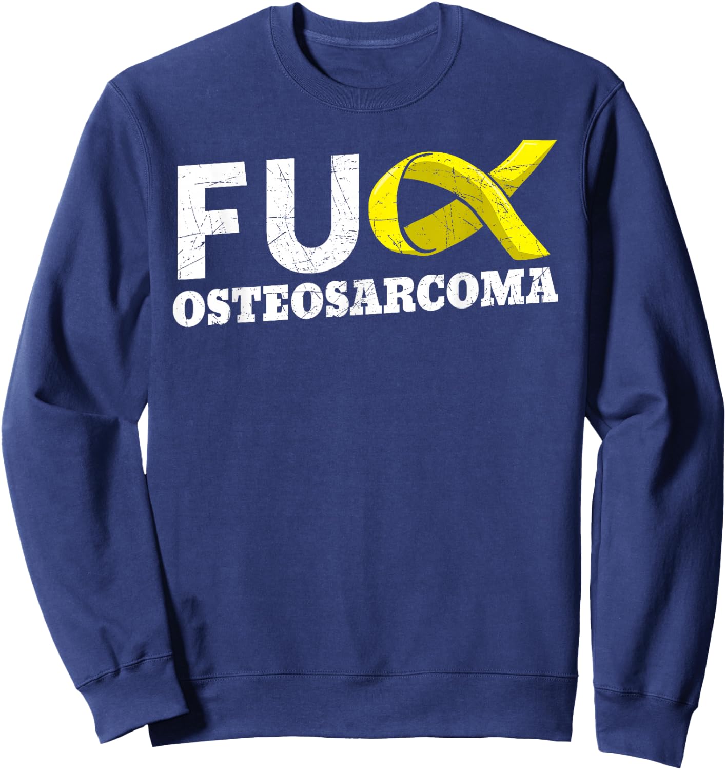Osteosarcoma Awareness OS Warrior Osteogenic Sarcoma Patient Sweatshirt - Sweatshirt | Navy
