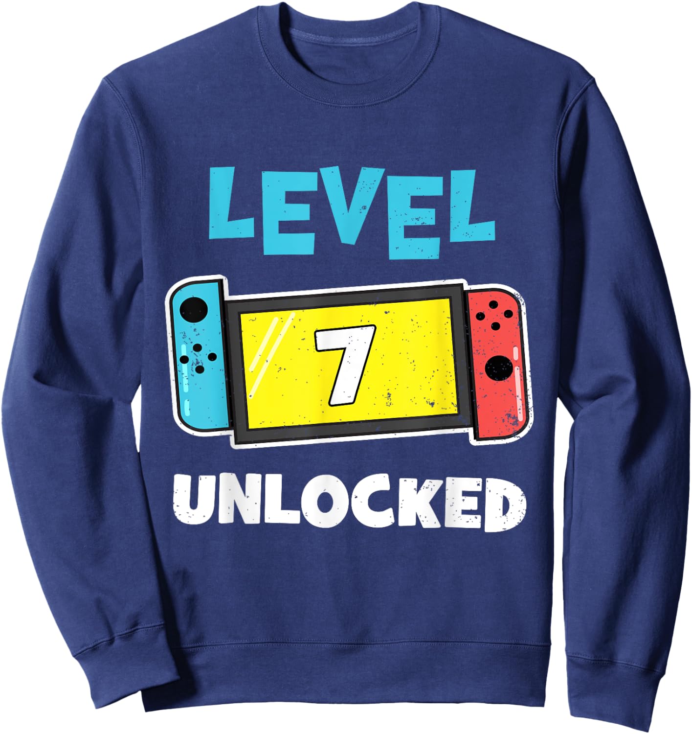 Level 7 unlocked Gamer 7th Birthday Gift Video Game lovers Sweatshirt - Sweatshirt | Navy